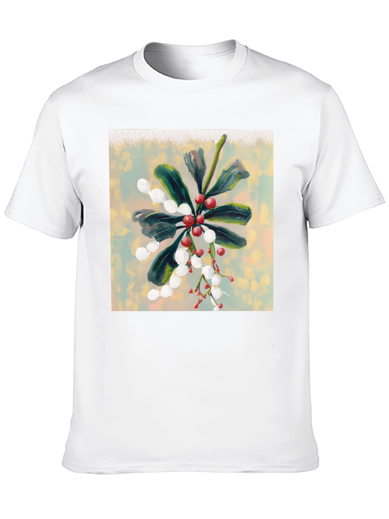 Black Botanical Berry Art Print Tee view 10