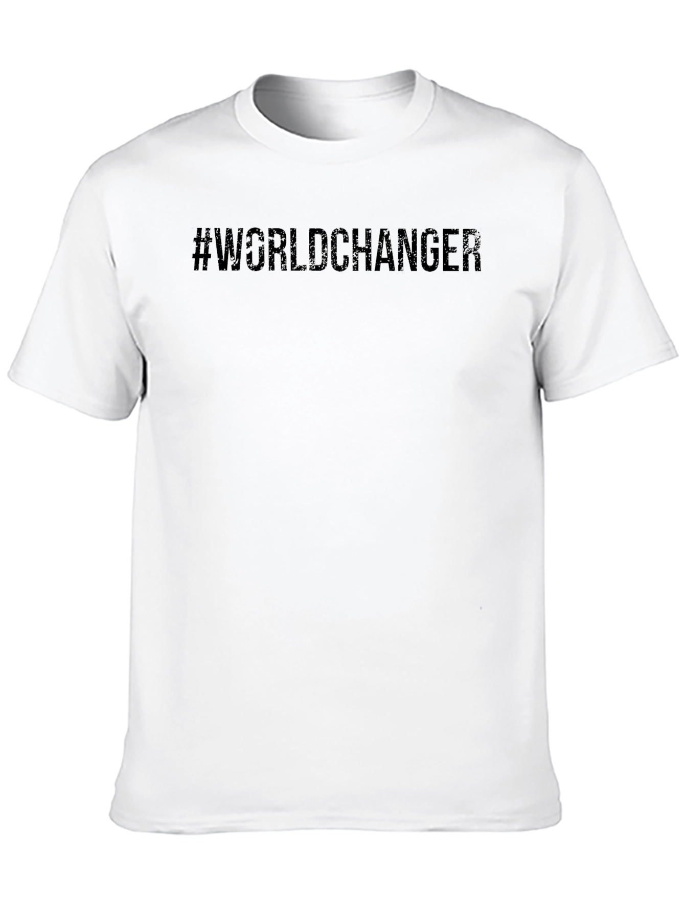 Black #WorldChanger Black Graphic Tee - Impactful Statement Shirt view 10