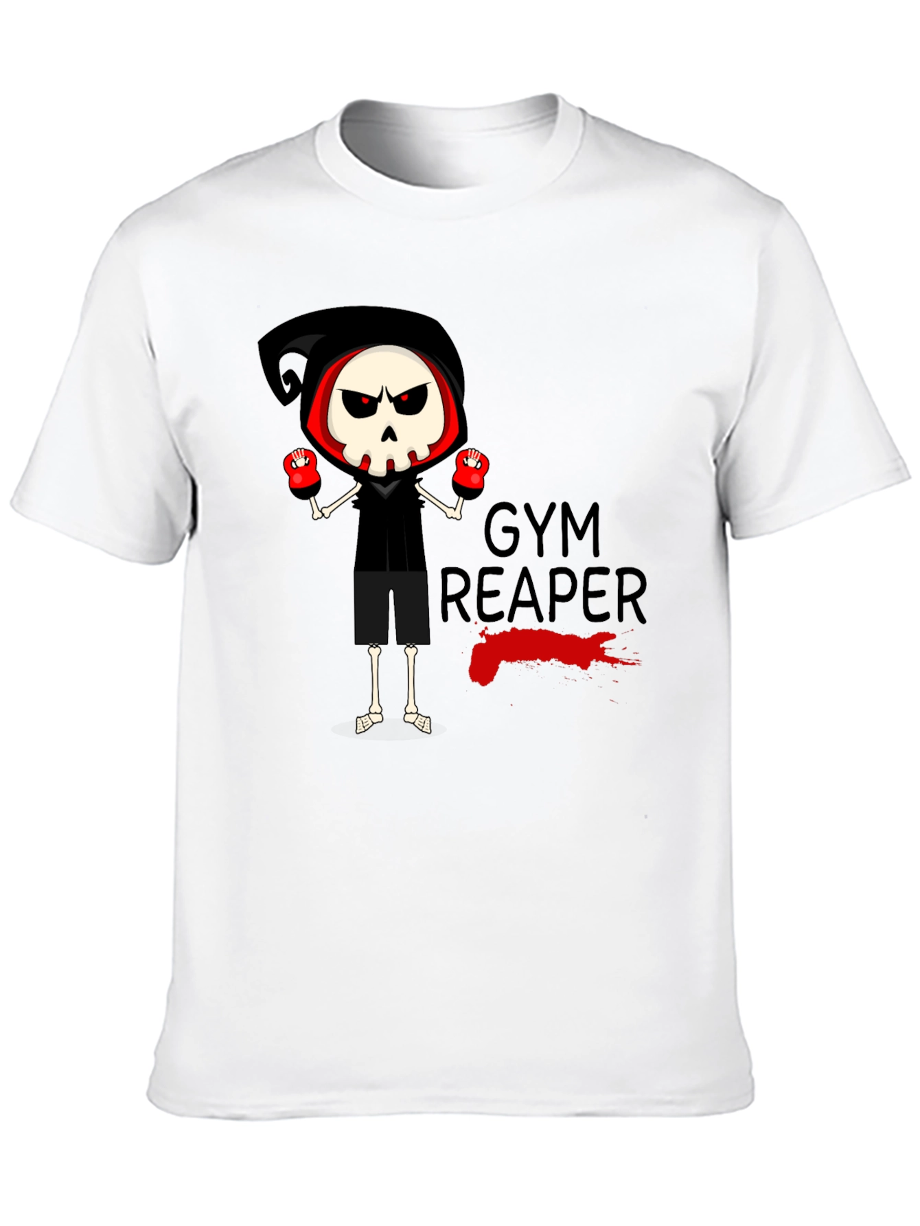 Black Gym Reaper Graphic Tee - Skeleton Boxer Design view 10