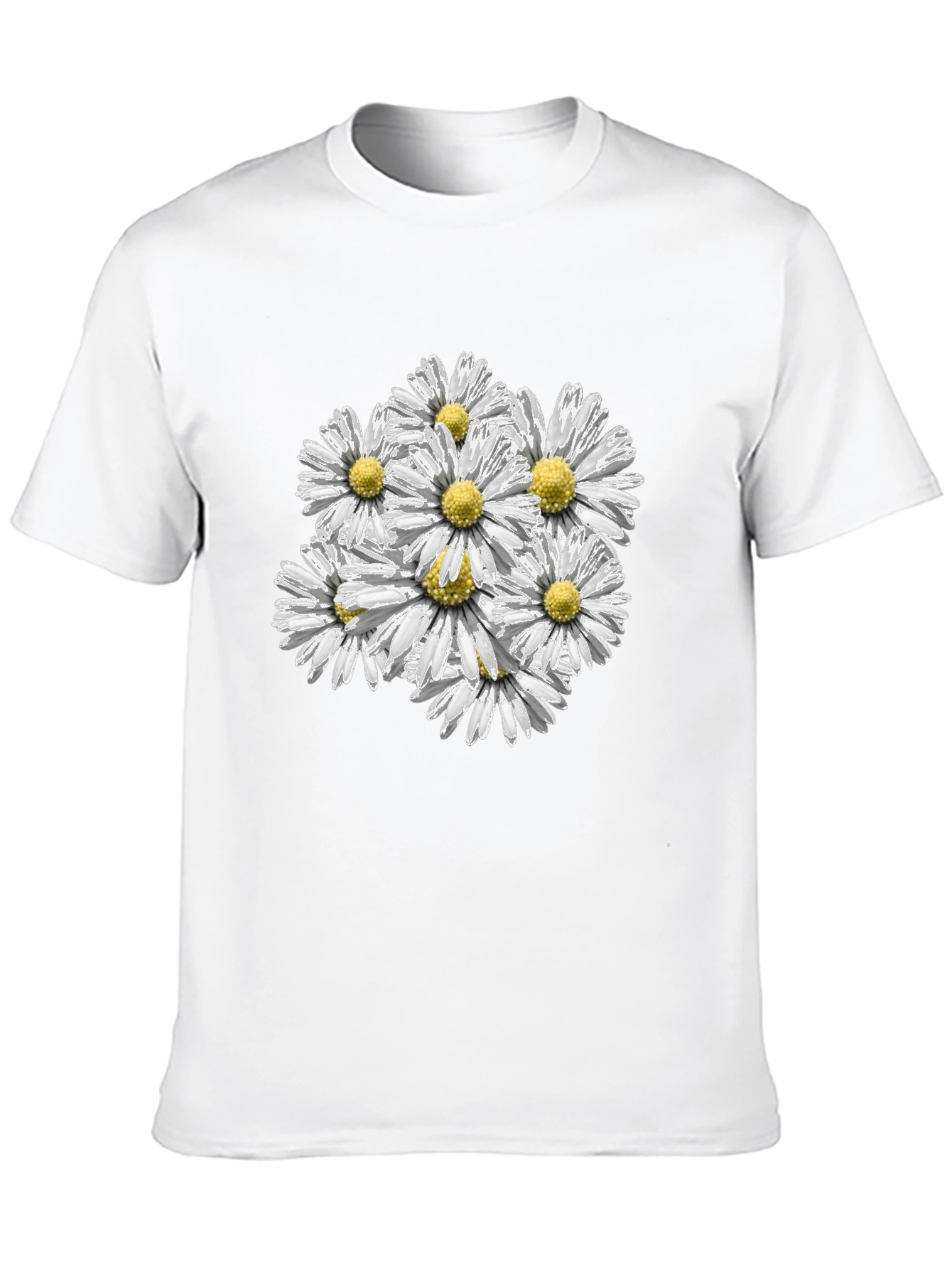 Black Daisy Bouquet Graphic Tee - Black Cotton Comfort view 10