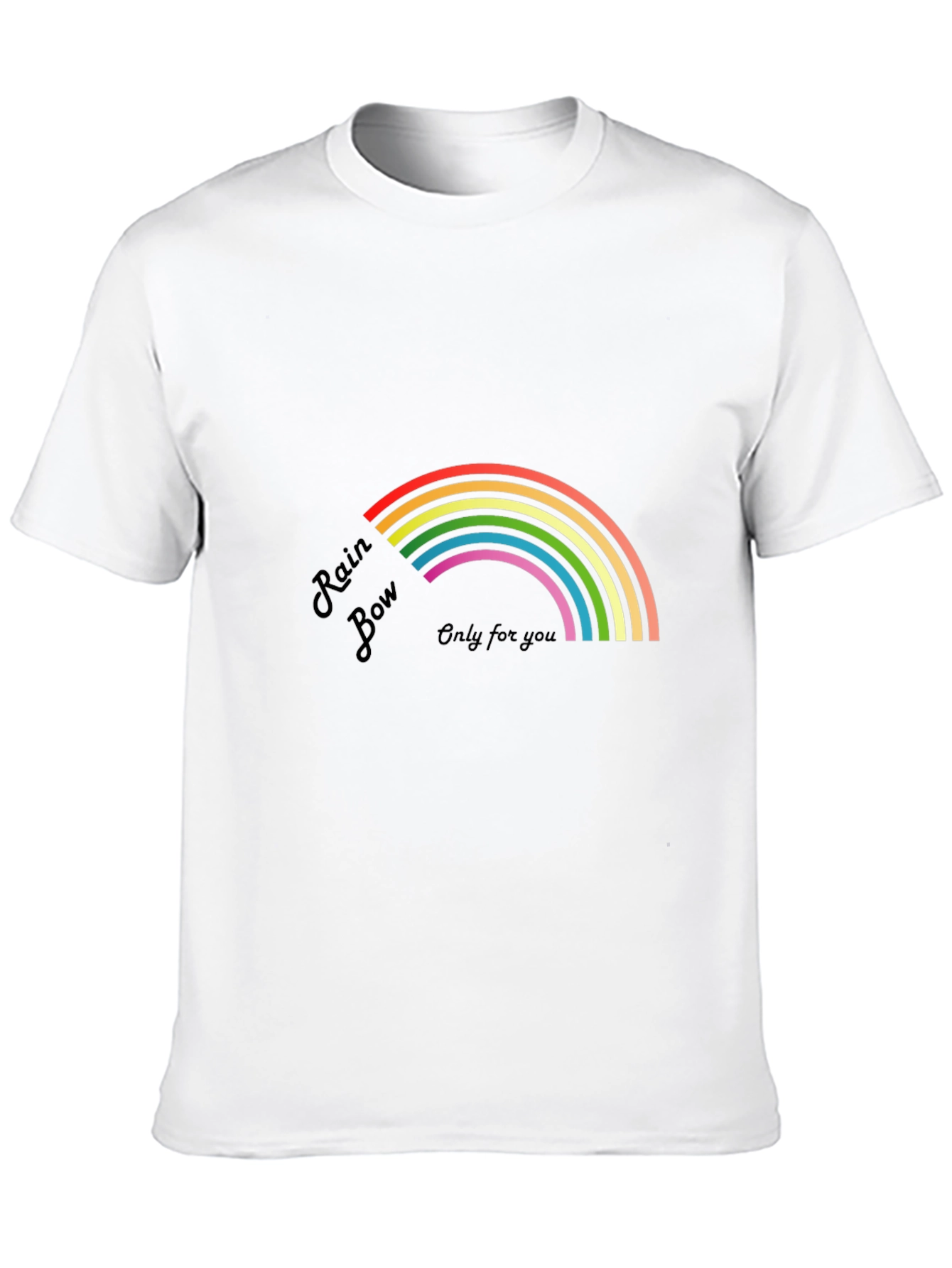 Black Rainbow Graphic Tee - "Only For You" Design view 10