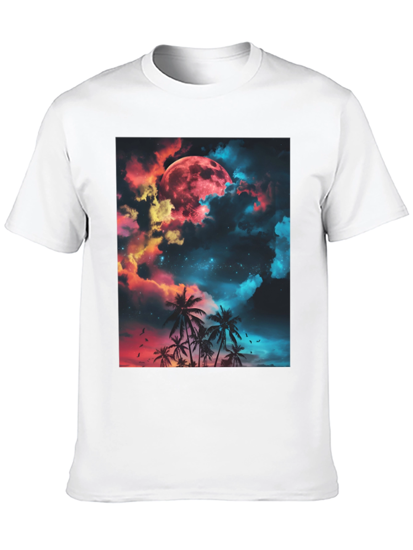 Black Tropical Moon Graphic T-Shirt view 10