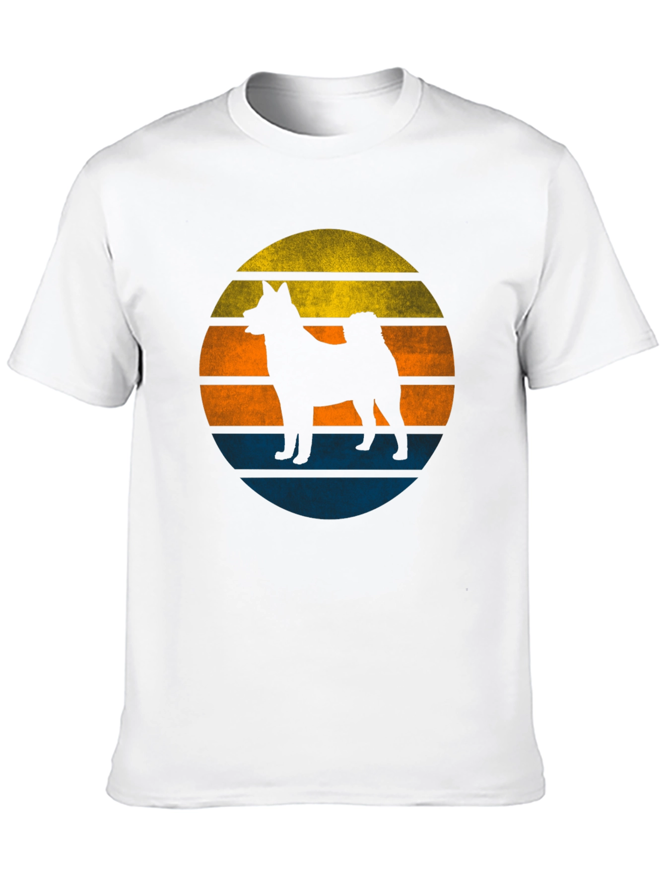 Black Retro Dog Sunset Graphic Tee - Men's Black T-Shirt view 10