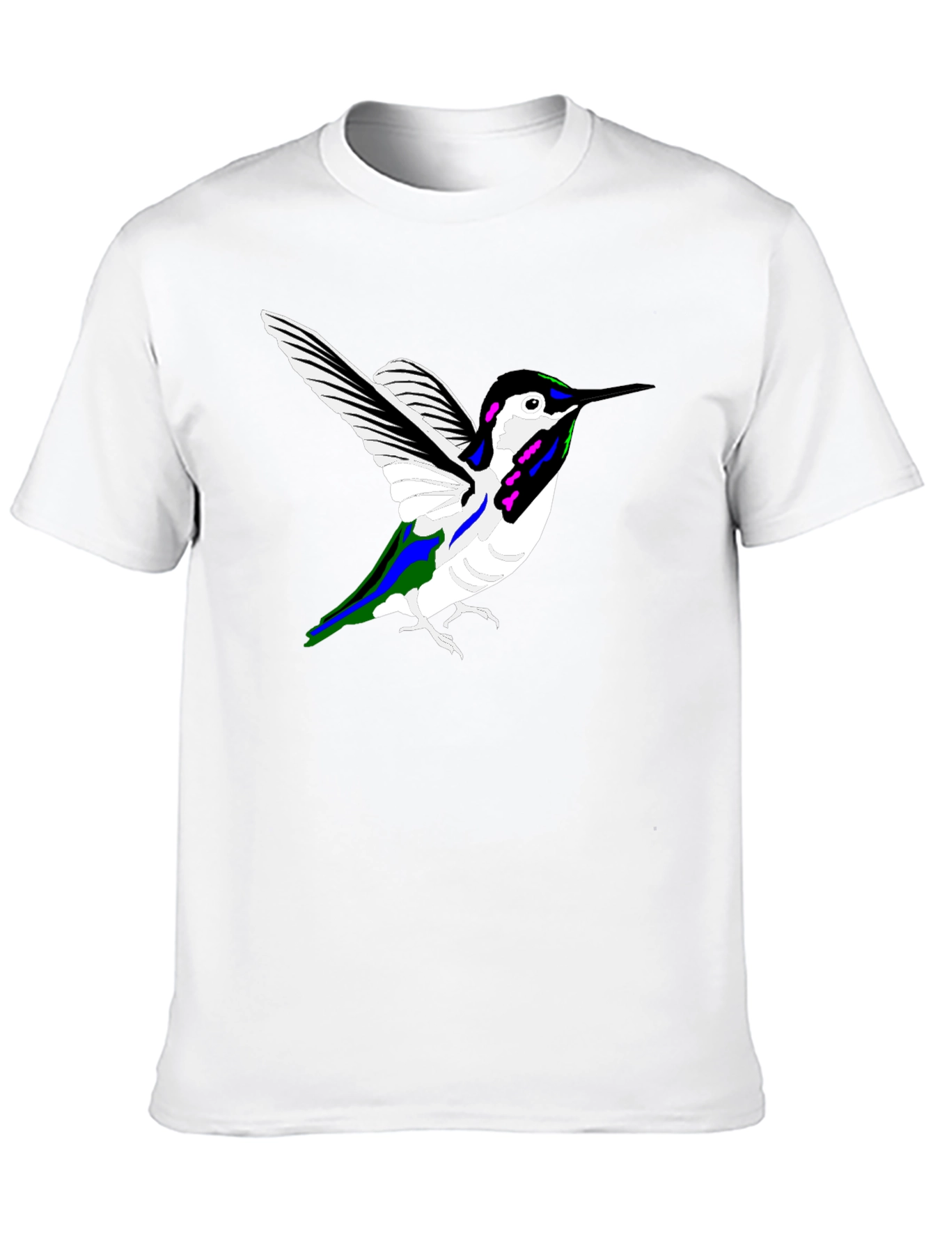 Black Hummingbird Graphic Tee - Black Cotton Casual Shirt view 10