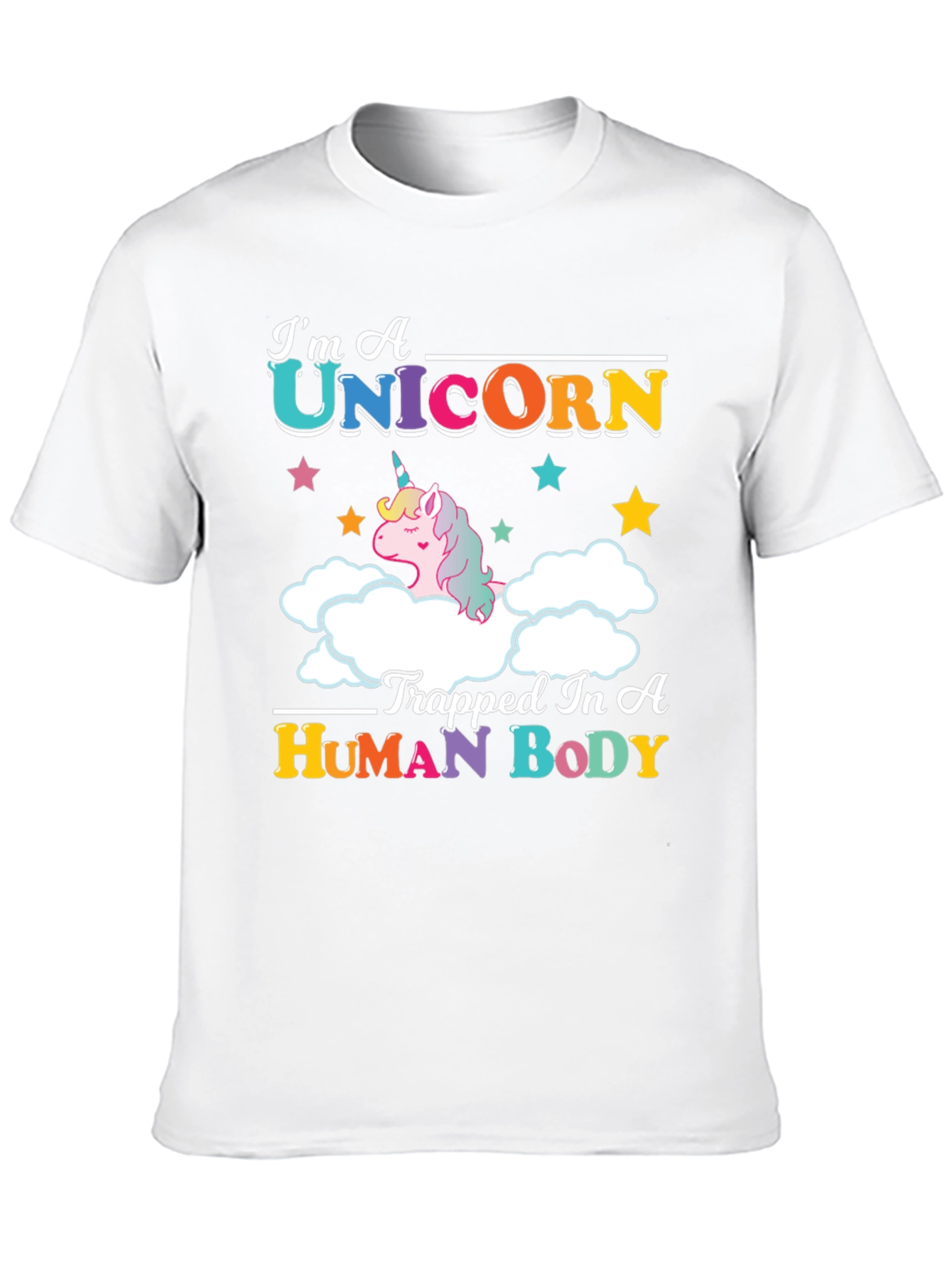 Black I'm A Unicorn Trapped In A Human Body T-Shirt view 10