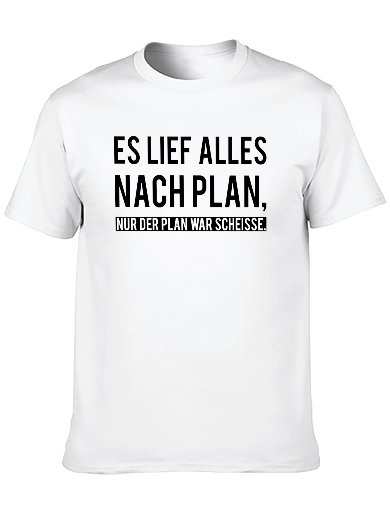 Black Funny German Slogan Black T-Shirt: Bad Plan view 10