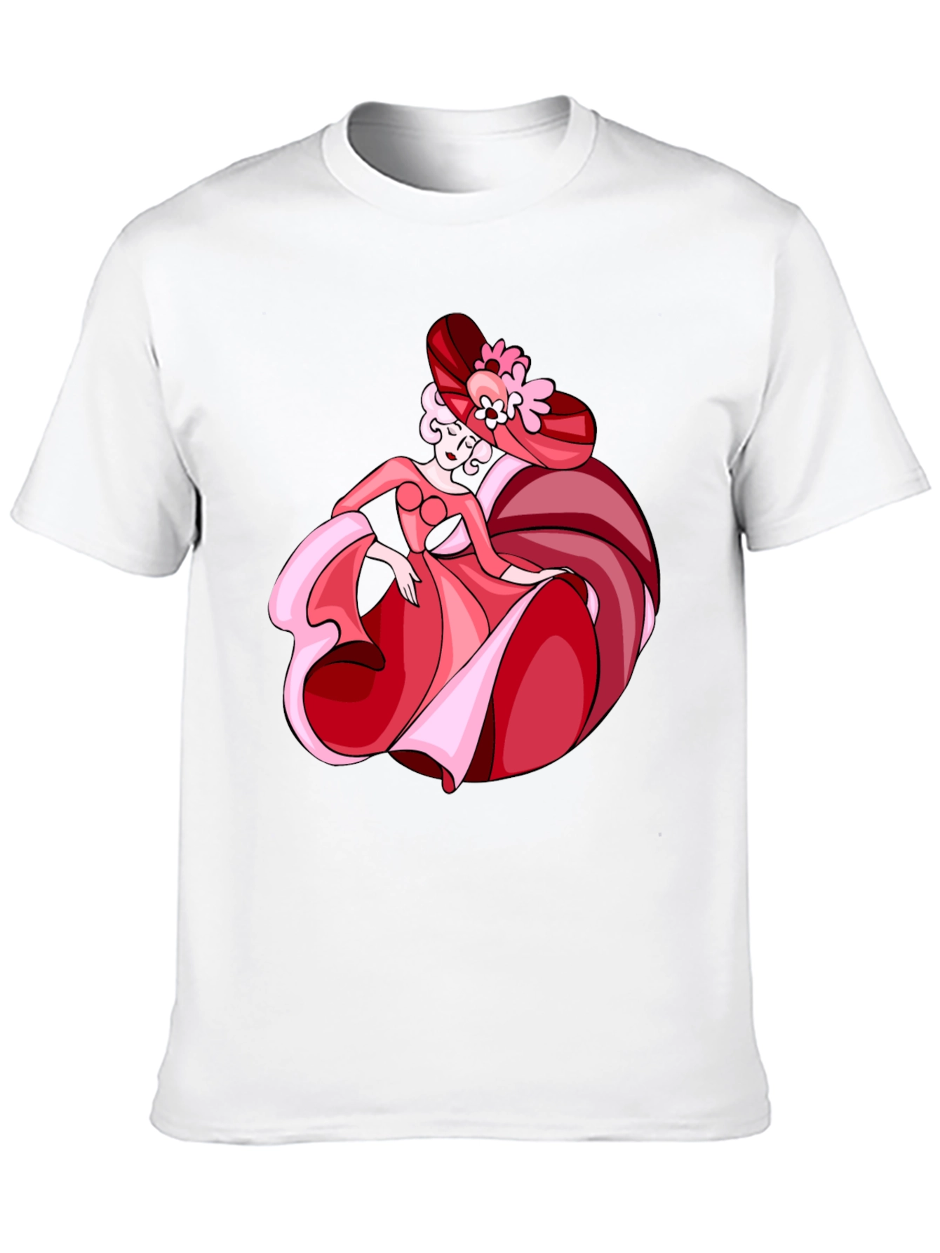 Black Elegant Lady Graphic Tee - Black Cotton T-Shirt view 10