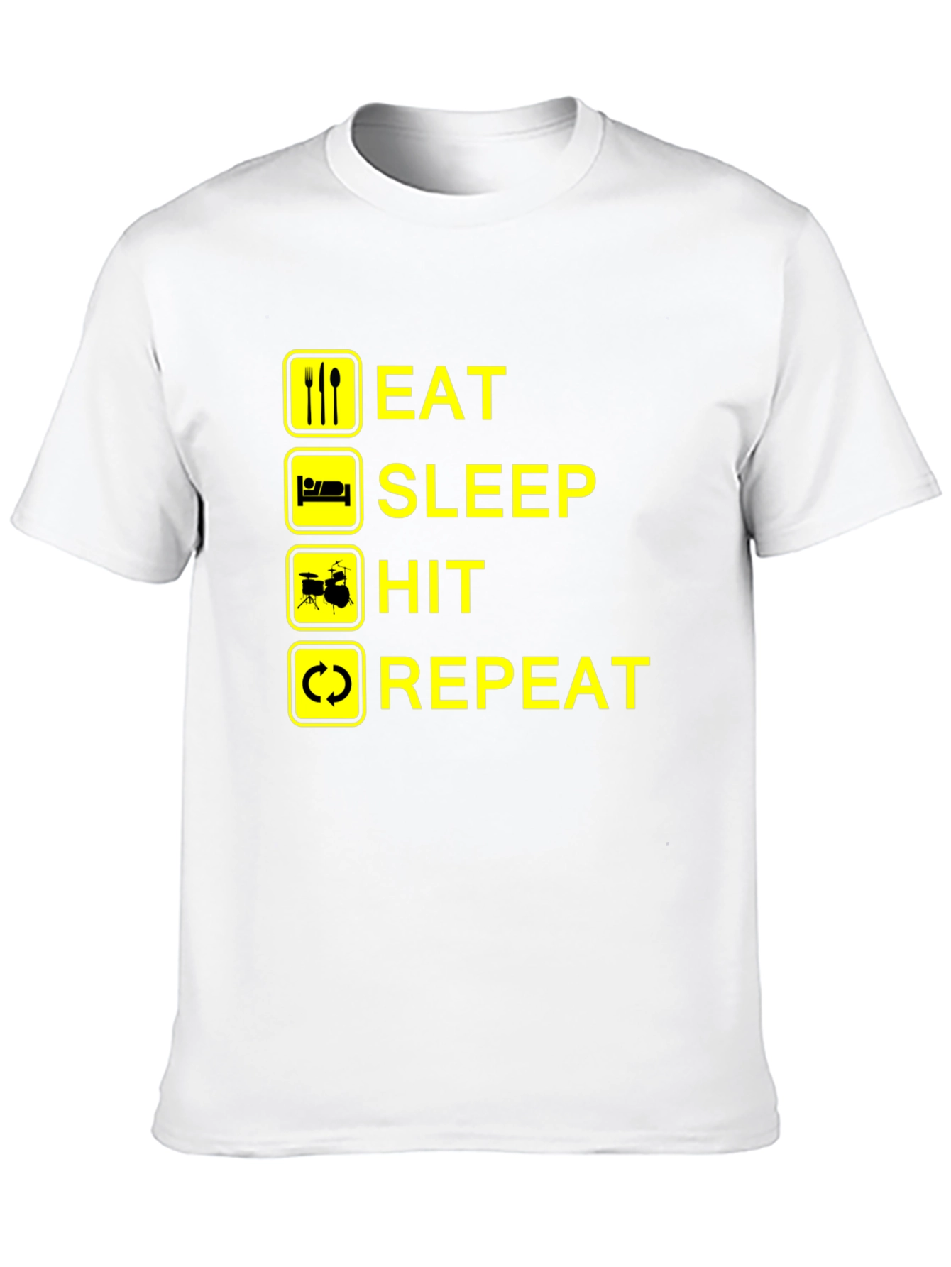 Black Eat Sleep Hit Repeat Drummer T-Shirt view 10