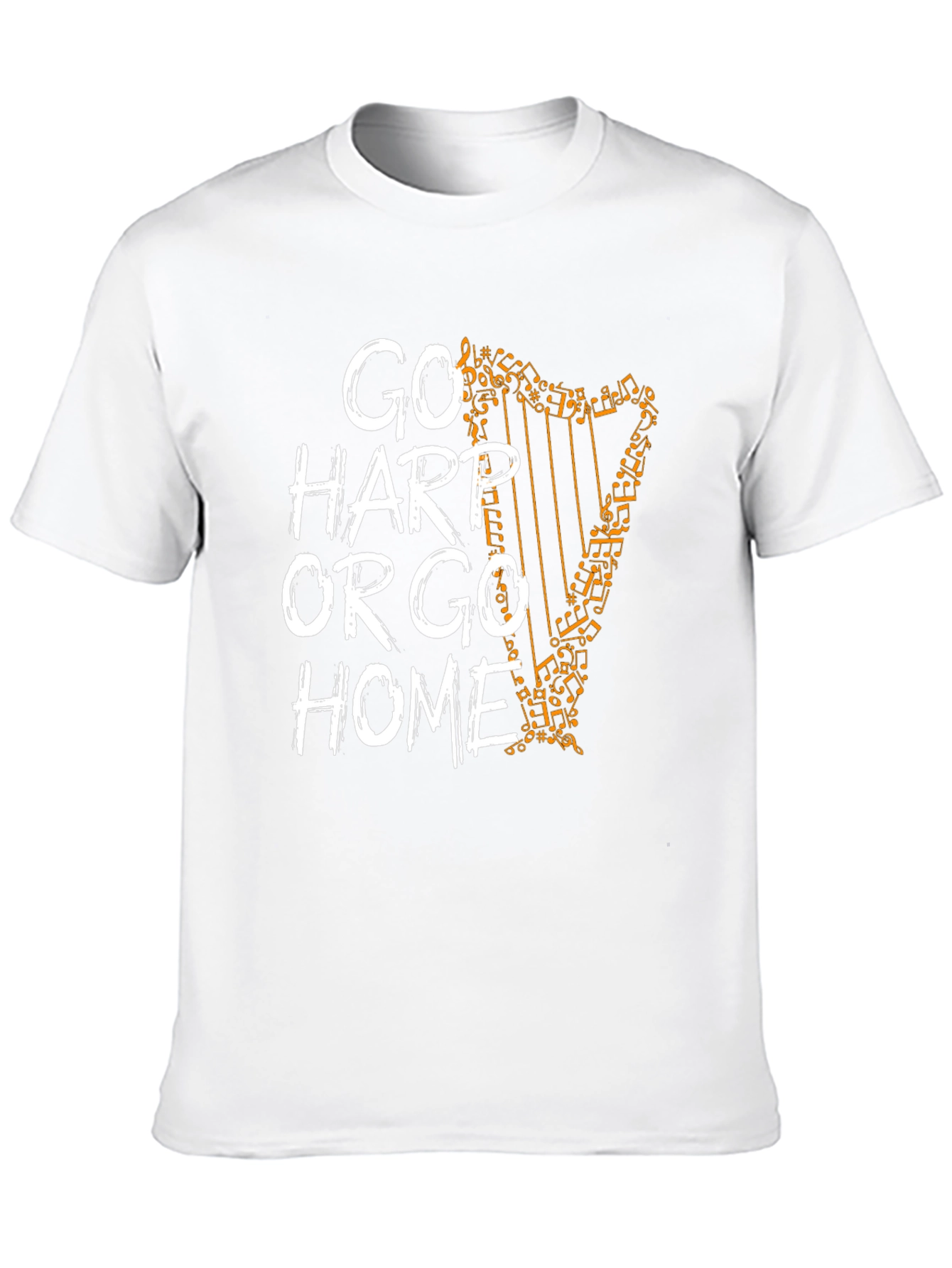 Black Go Harp or Go Home T-Shirt - Music Lover Tee view 10