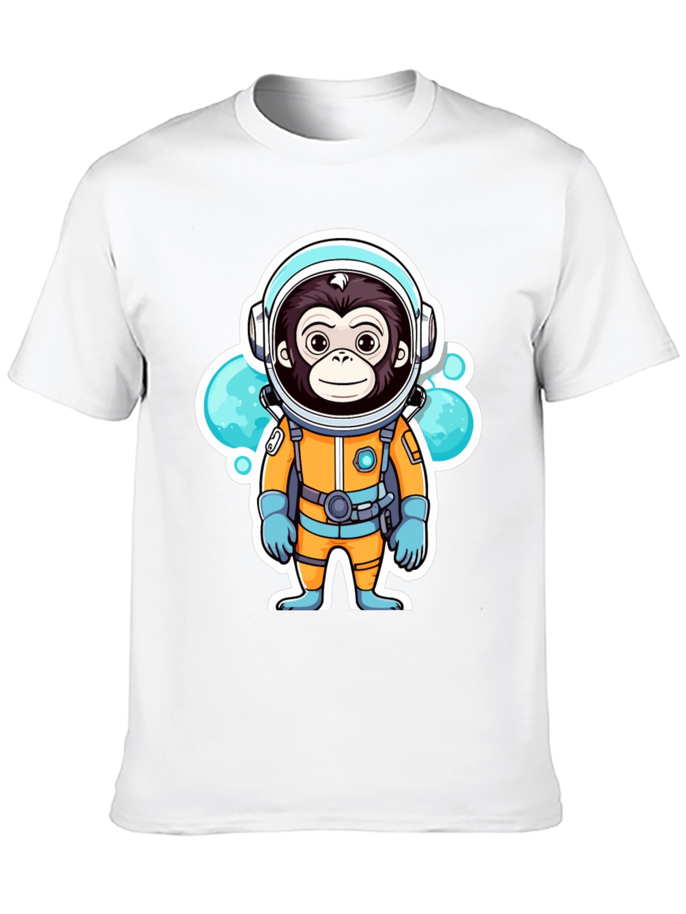 Black Monkey Astronaut T-Shirt - Space Adventure Graphic Tee view 10