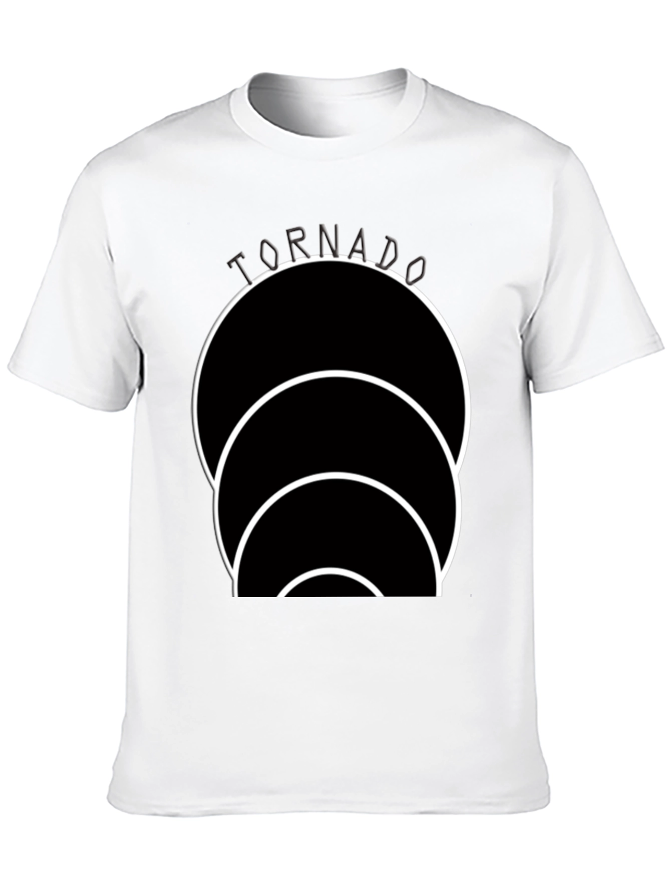 Black Tornado Circle Graphic Black T-Shirt view 10