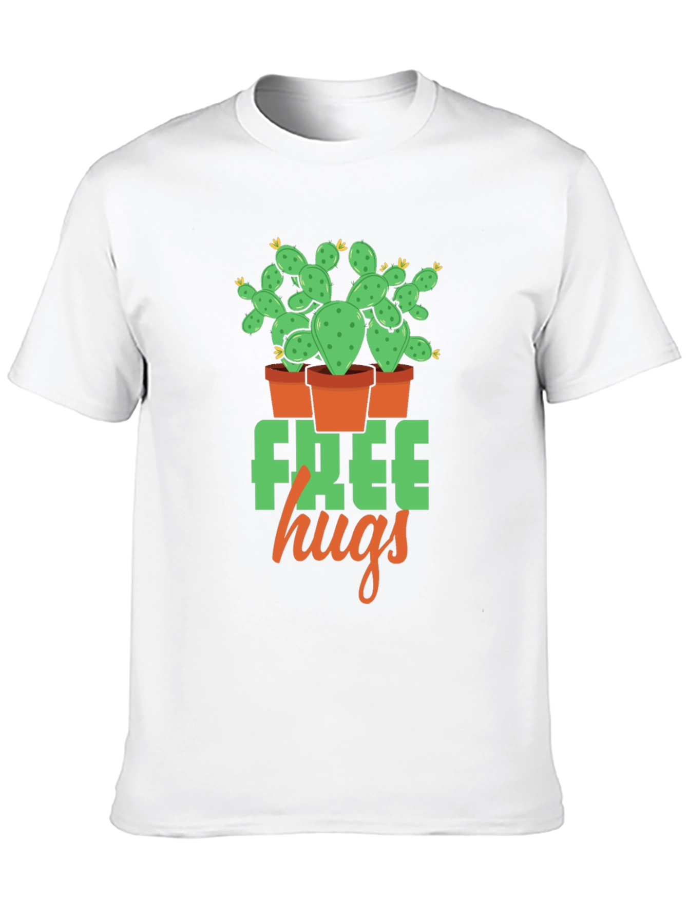 Black Free Hugs Cactus Graphic T-Shirt - Black view 10