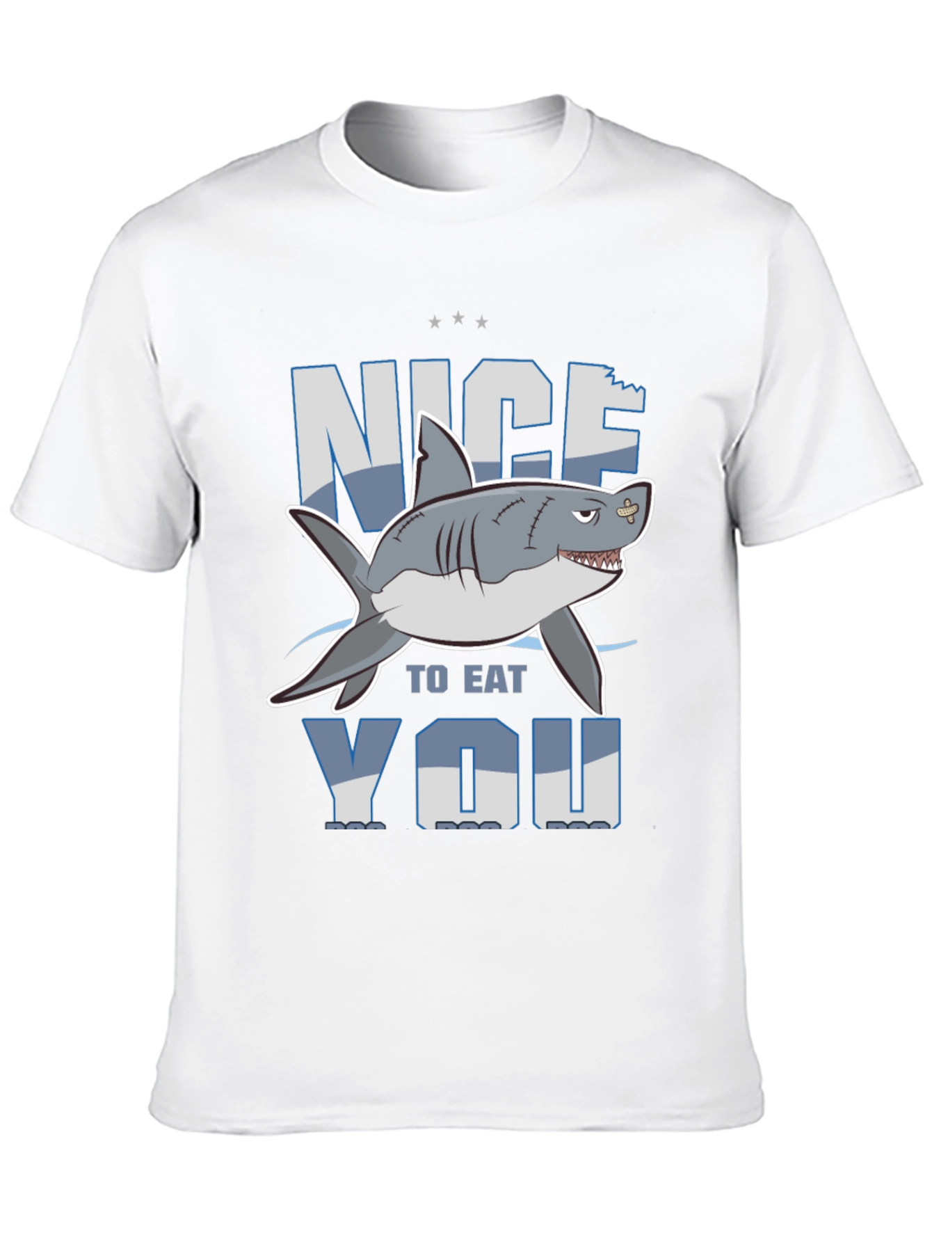 Black Nice to Eat You Shark Graphic T-Shirt view 10