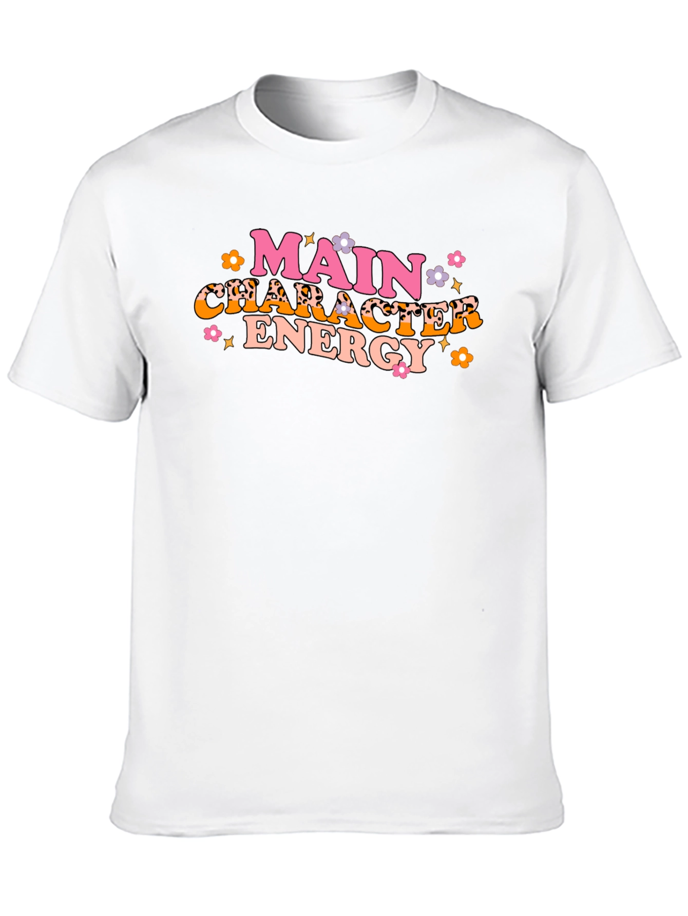 Black Main Character Energy Graphic Tee - Black Cotton T-Shirt view 10