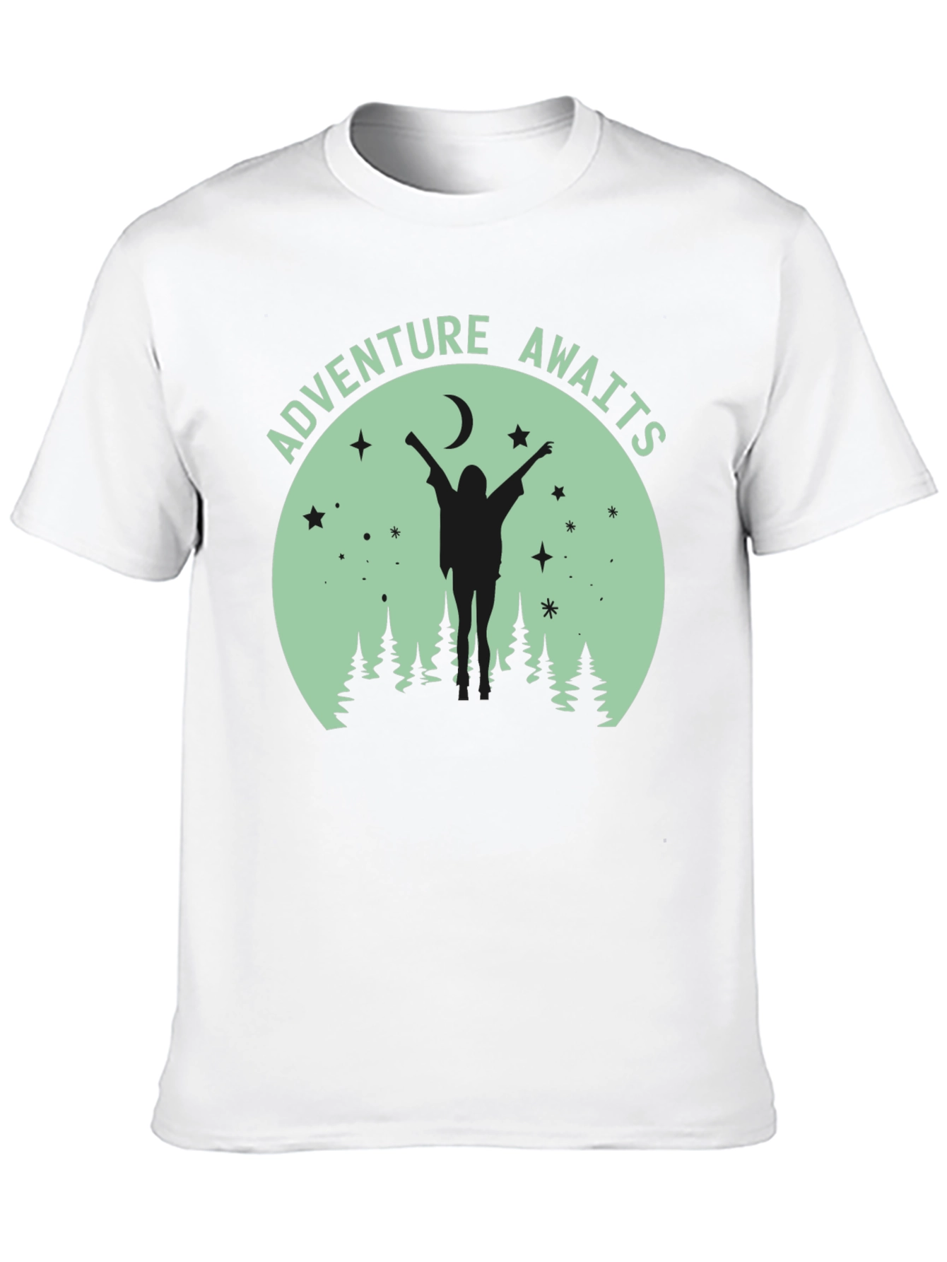 Black Adventure Awaits Graphic Tee - Unisex Black T-Shirt view 10