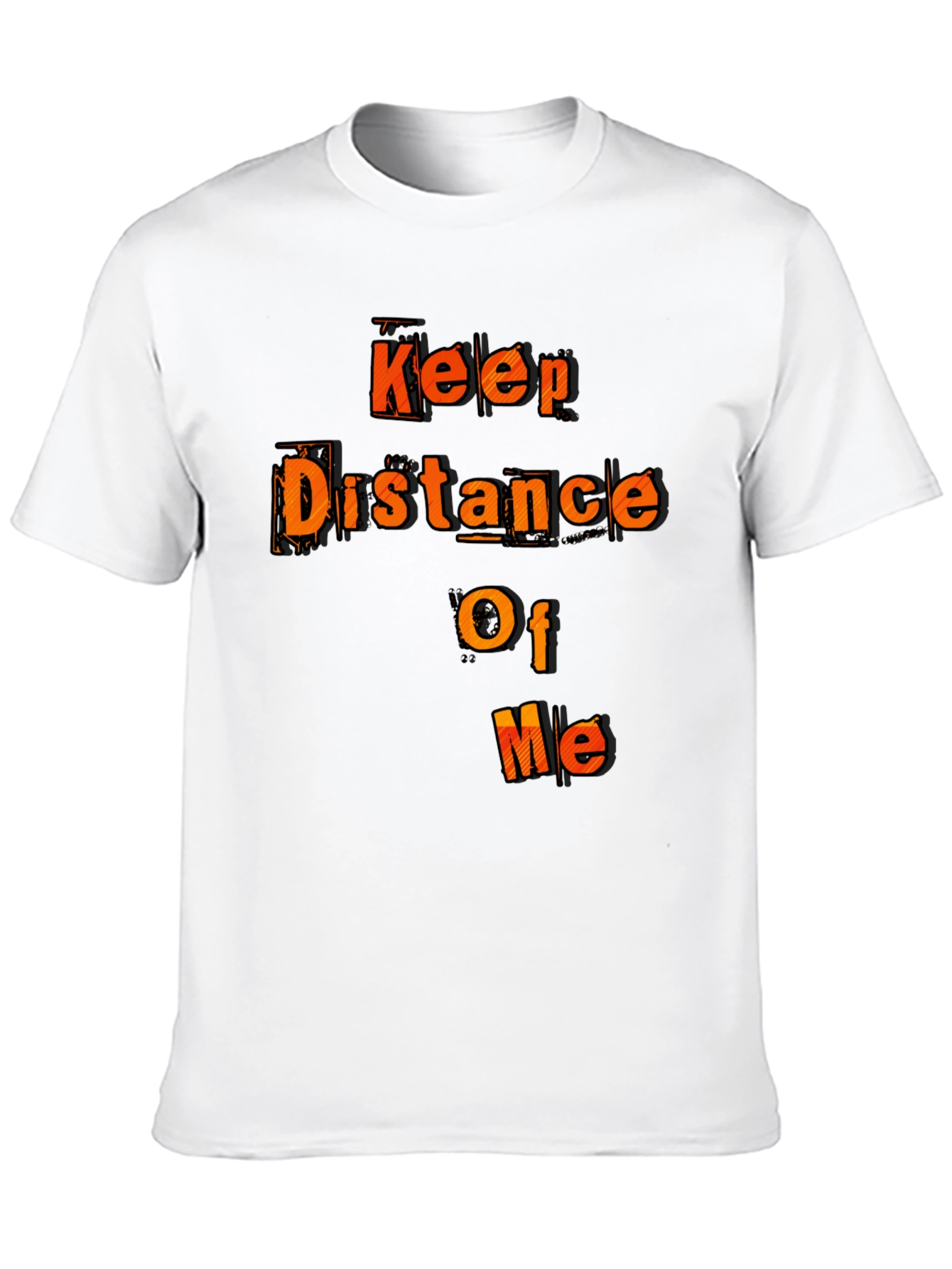 Black Keep Distance Of Me Novelty Graphic Tee view 10