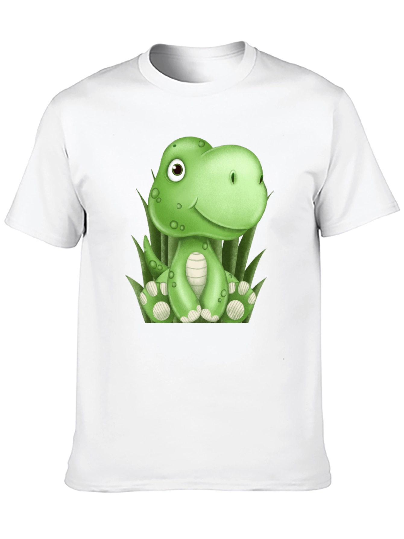 Black Cute Cartoon Dinosaur Black T-Shirt view 10