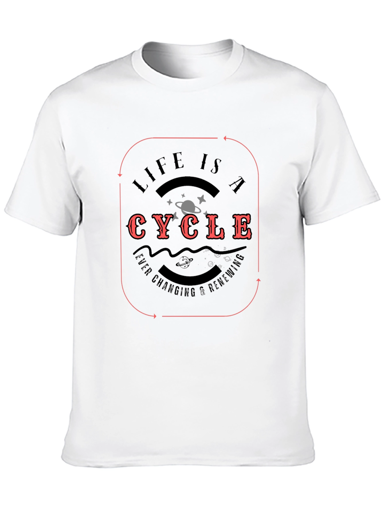 Black Life is a Cycle Graphic T-Shirt - Black Cotton Blend view 10