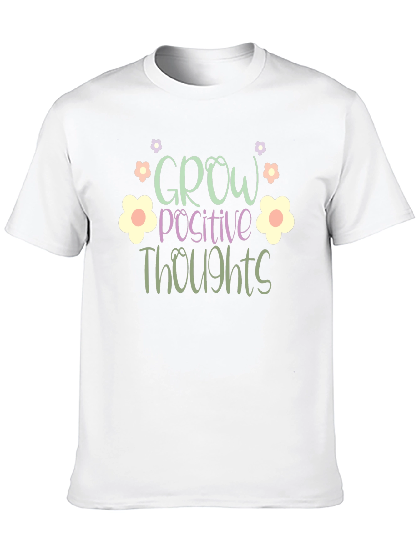 Black Grow Positive Thoughts Graphic Tee view 10