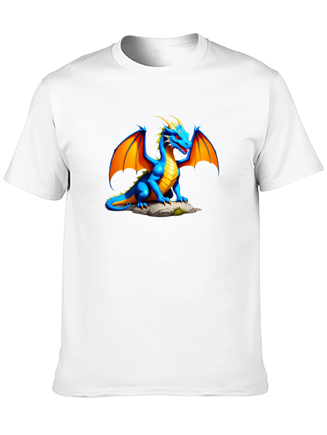 Black Blue Dragon Graphic Tee - Fantasy T-Shirt view 10
