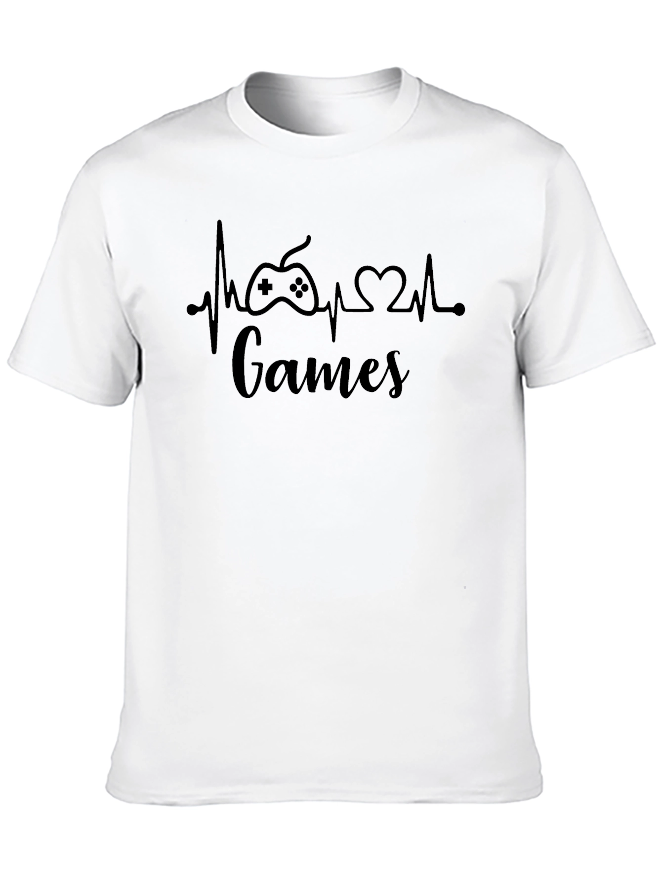 Black Gamer Heartbeat T-Shirt - Black Cotton view 10