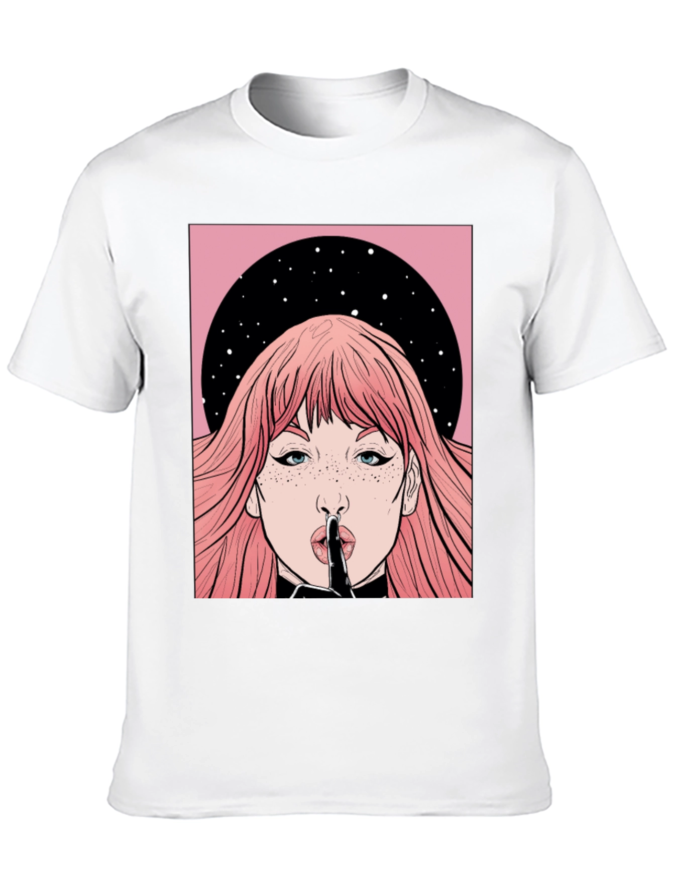 Shhh! Graphic Print Unisex Black T-Shirt - 10
