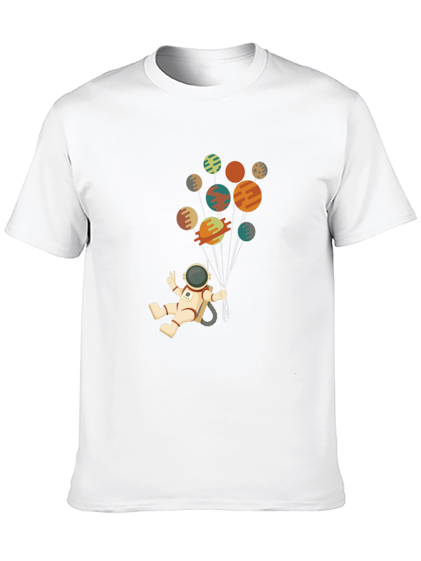 Black Astronaut Planets Graphic Tee - Black Cotton Blend view 10