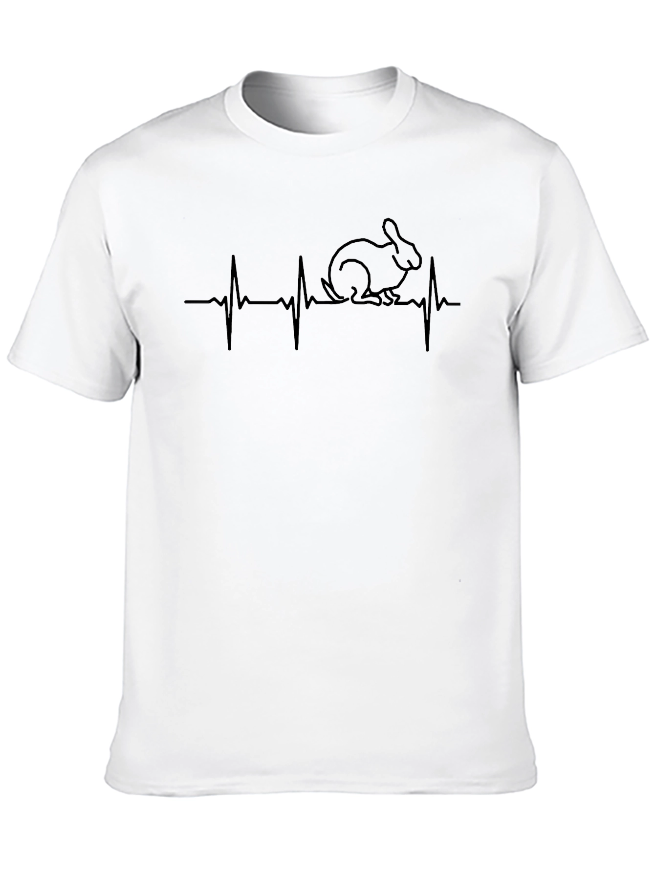 Black Rabbit Heartbeat T-Shirt - Cute Animal Tee view 10