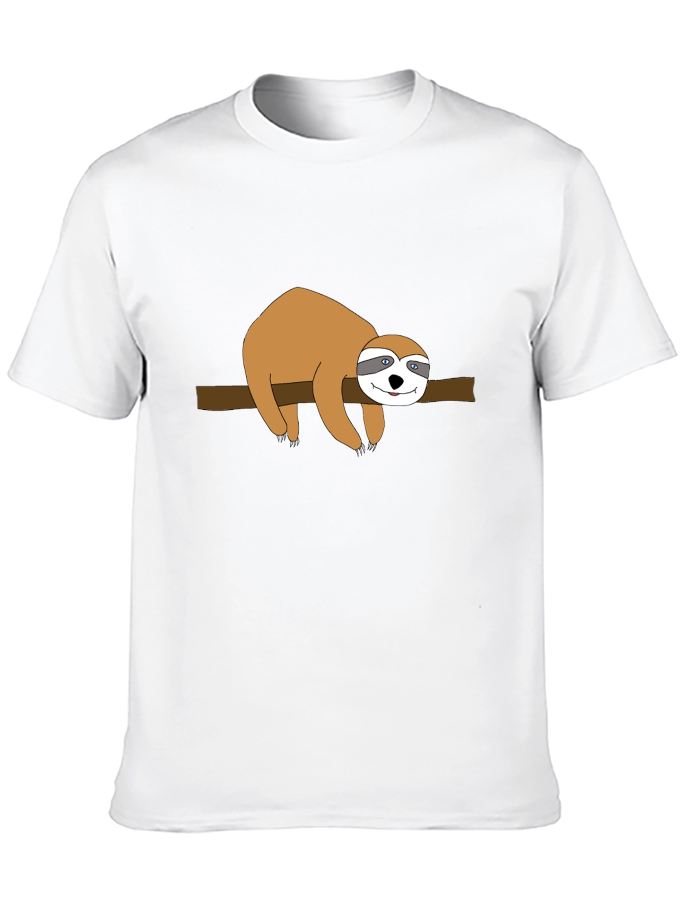 Black Sloth on Branch Graphic Tee - Black Cotton T-Shirt view 10