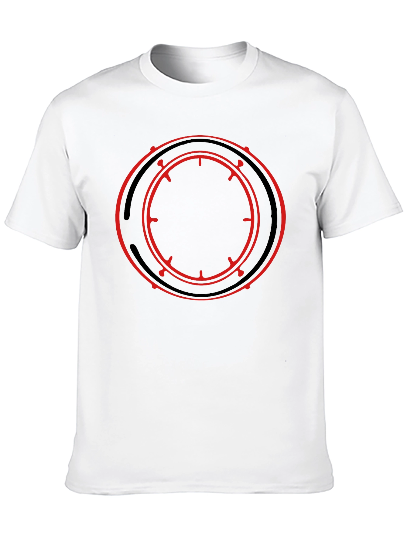 Black Black T-Shirt with Red Circle Graphic view 10