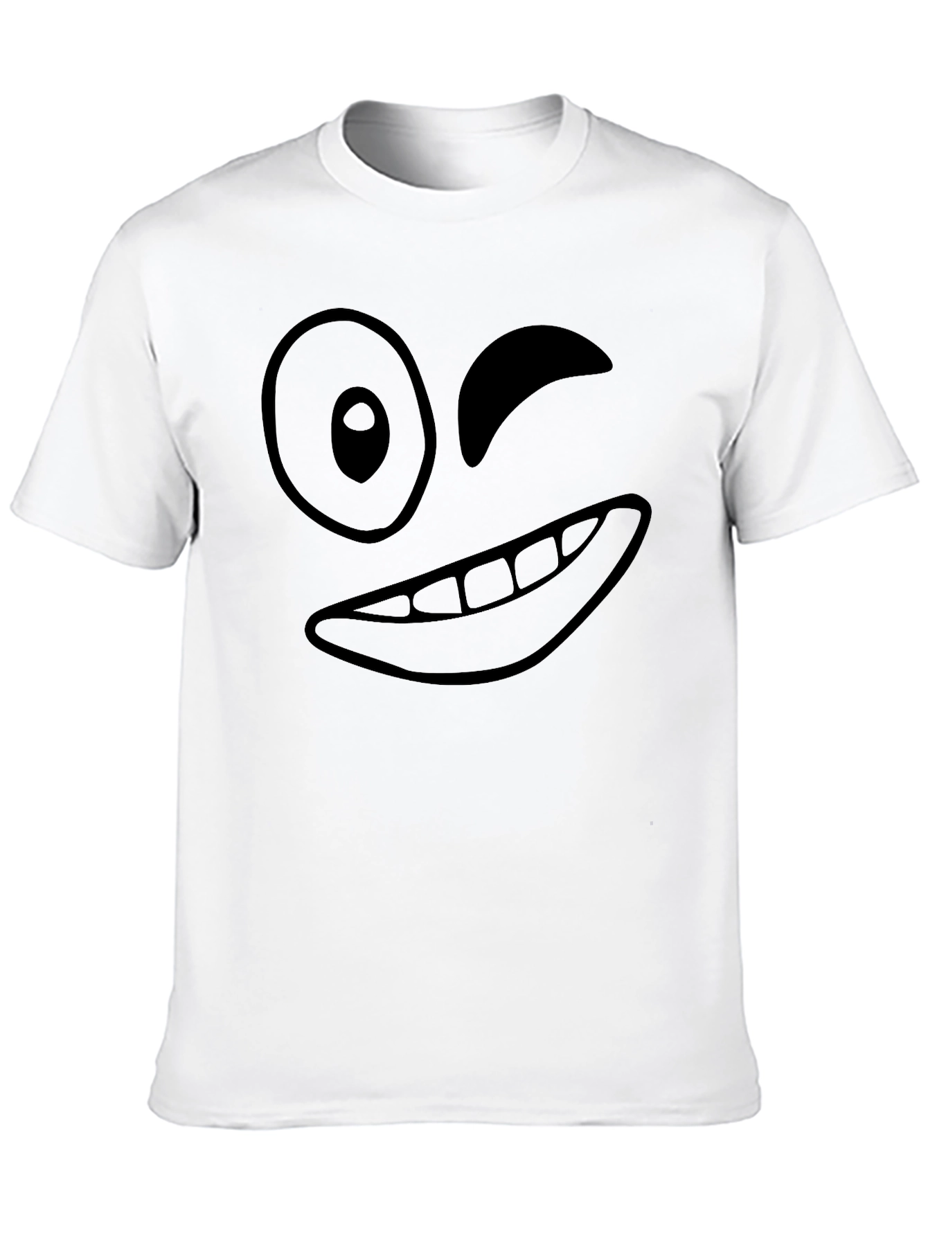 Black Winking Face Graphic Black T-Shirt view 10