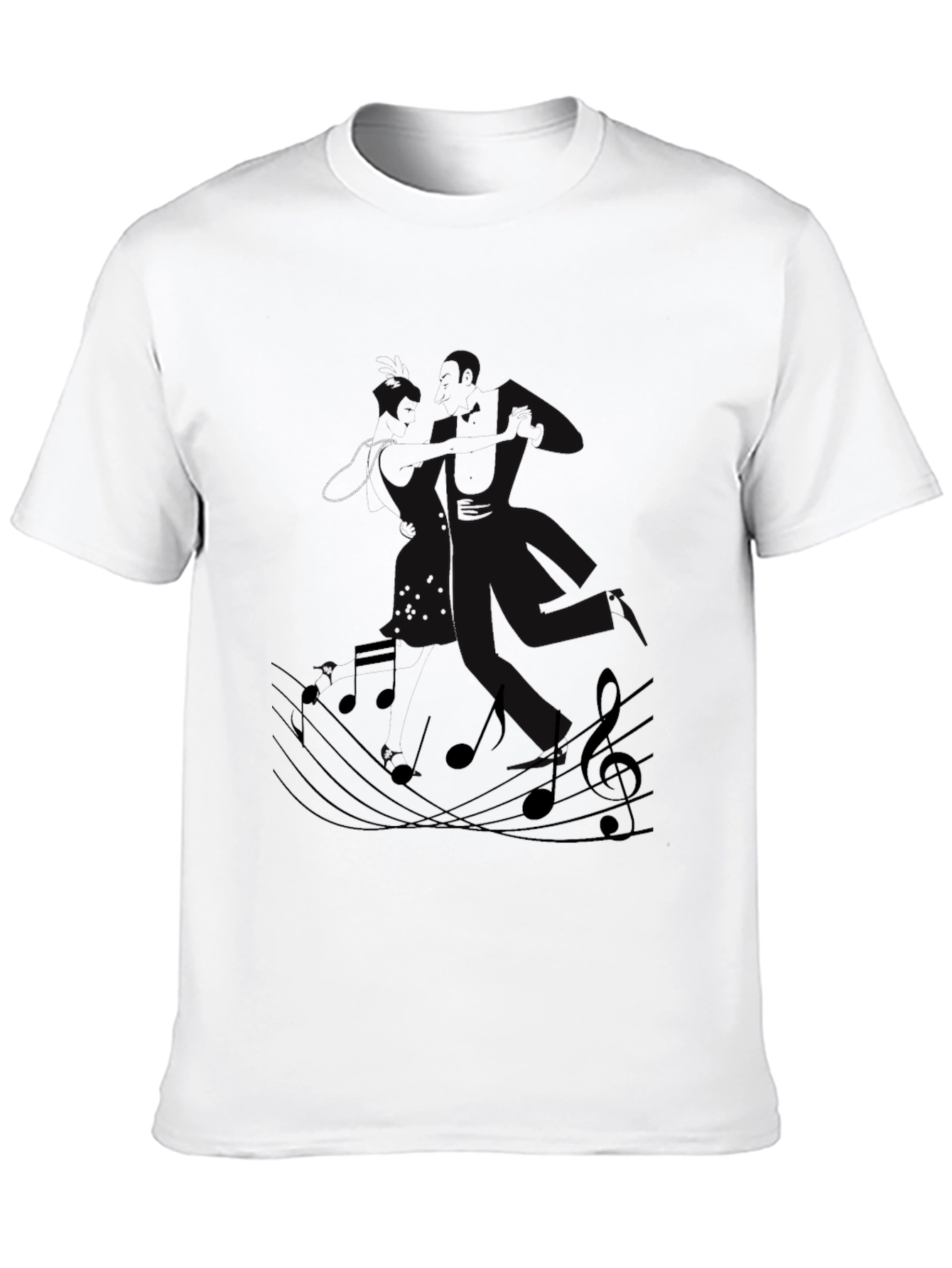 Black Musical Notes Black Graphic Tee view 10