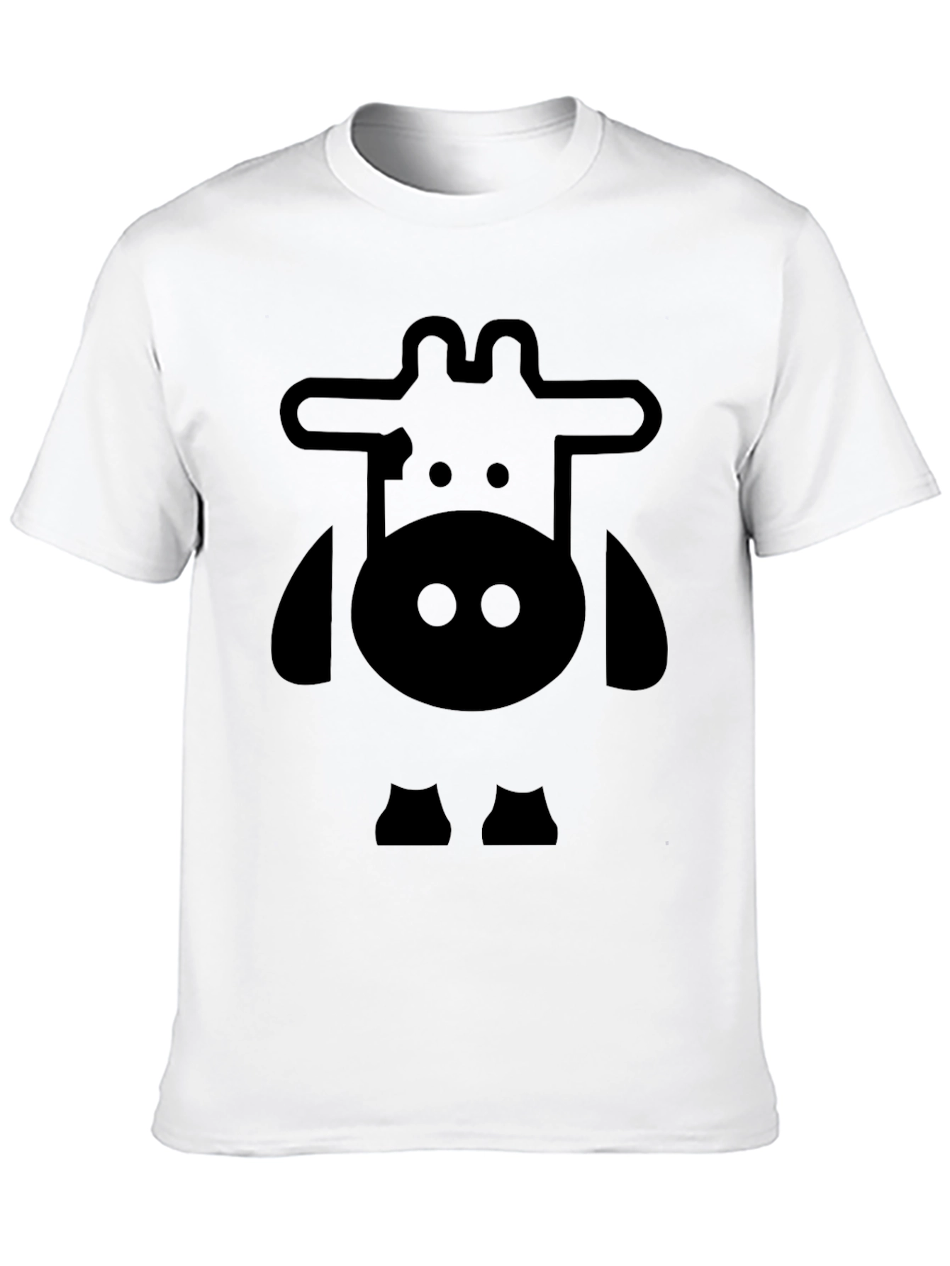 Black Cartoon Cow Graphic Tee - Black view 10