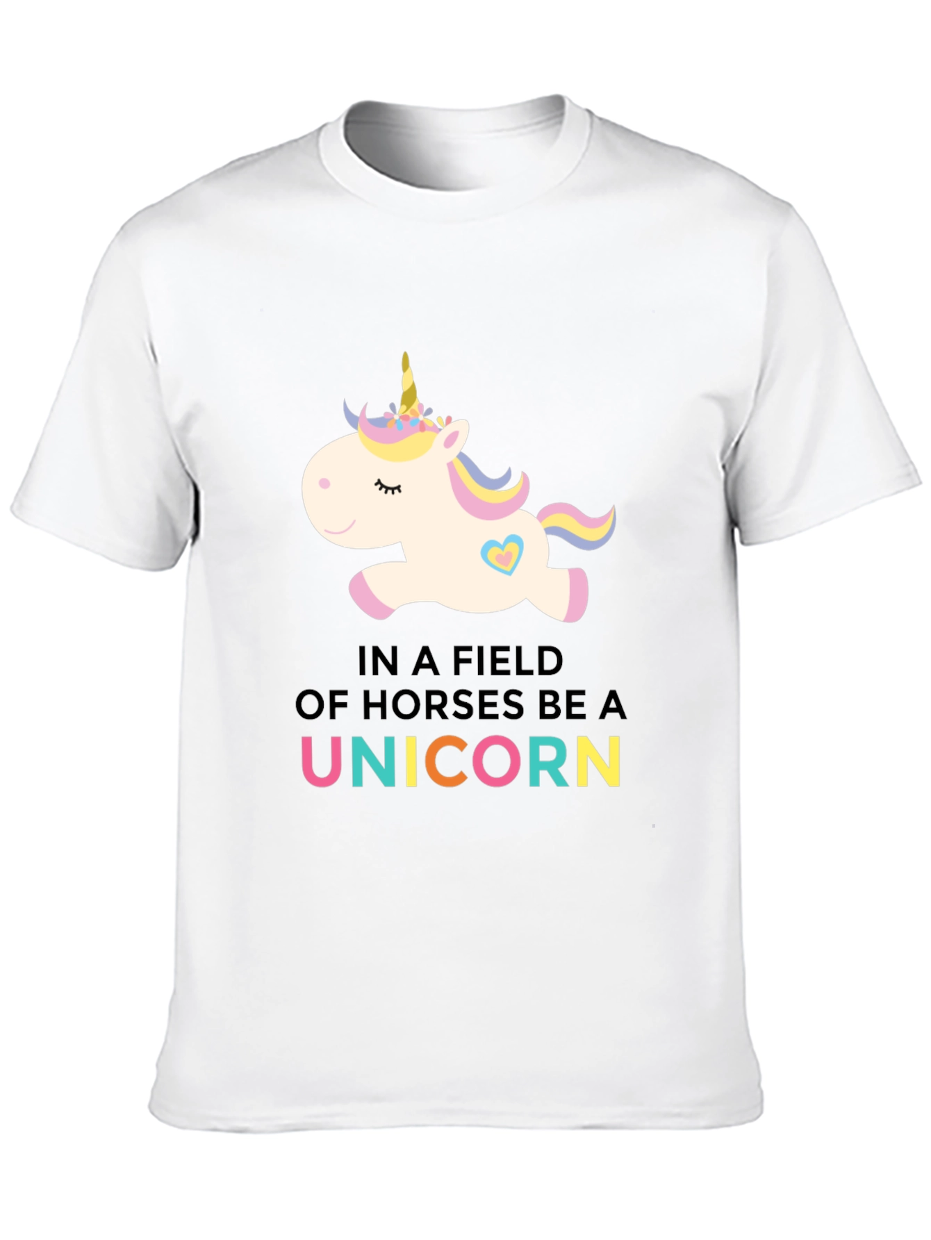 Black Be A Unicorn Black T-Shirt view 10