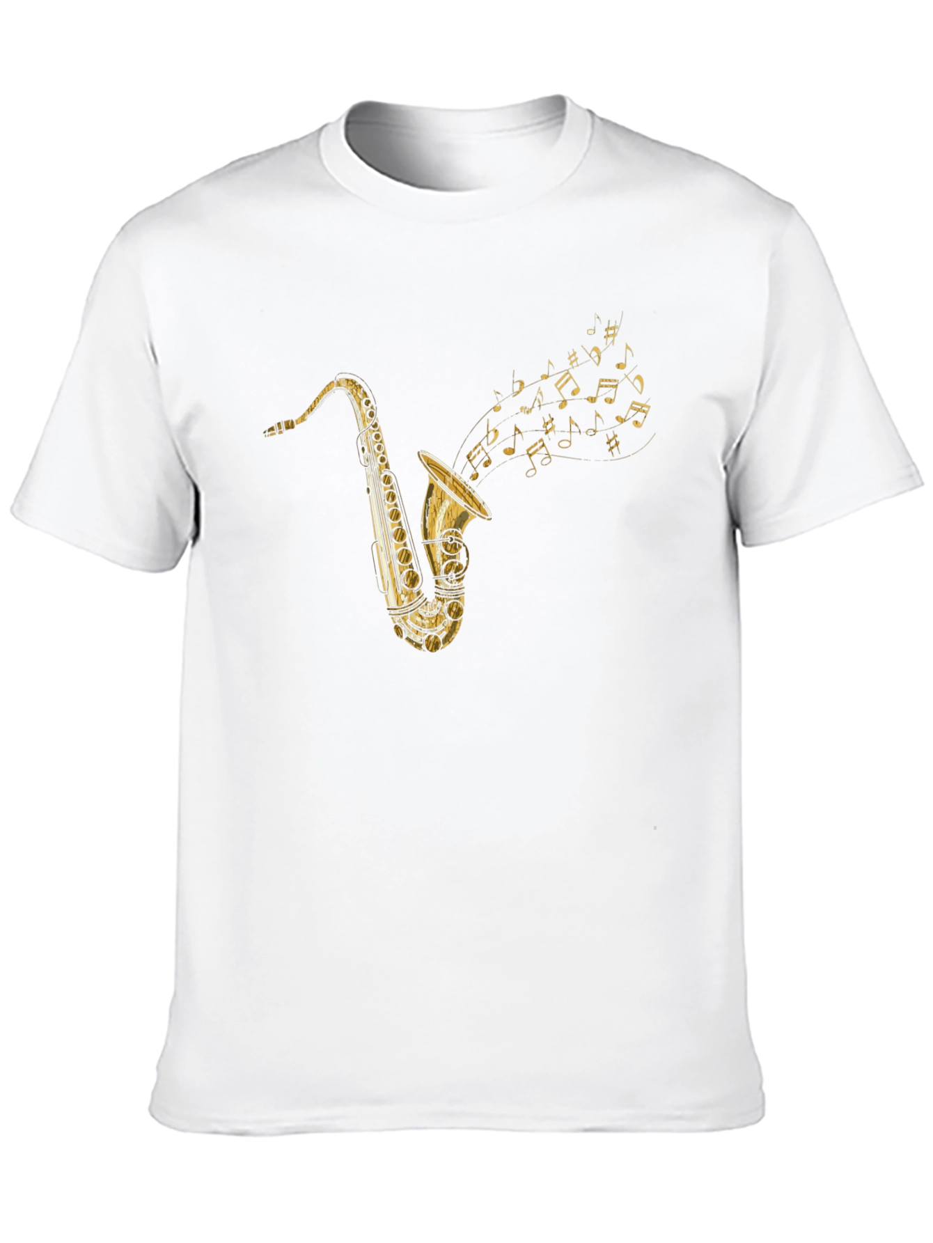 Black Saxophone Music Notes Graphic T-Shirt view 10