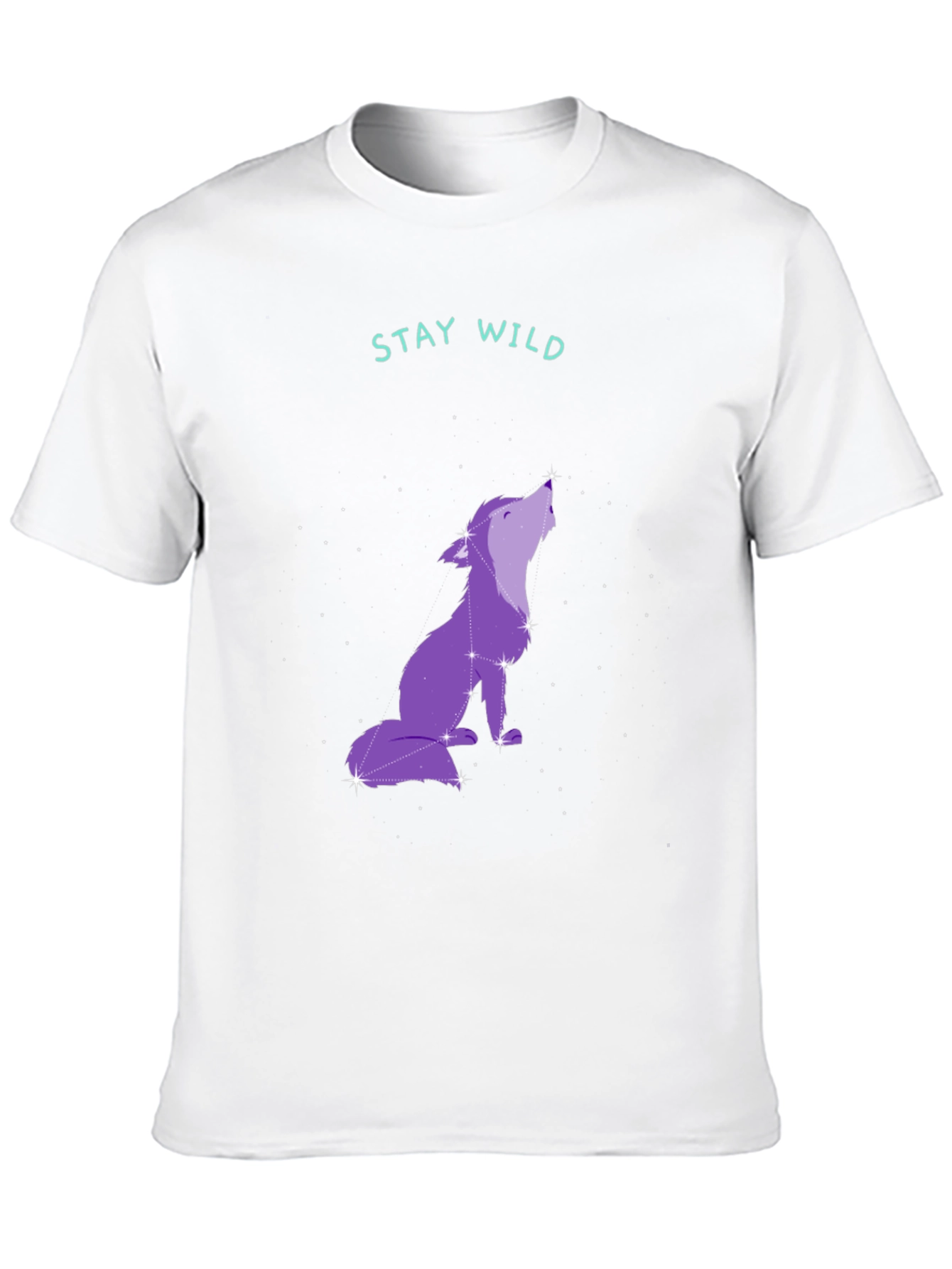 Black Stay Wild Wolf Constellation Graphic Tee - Black view 10