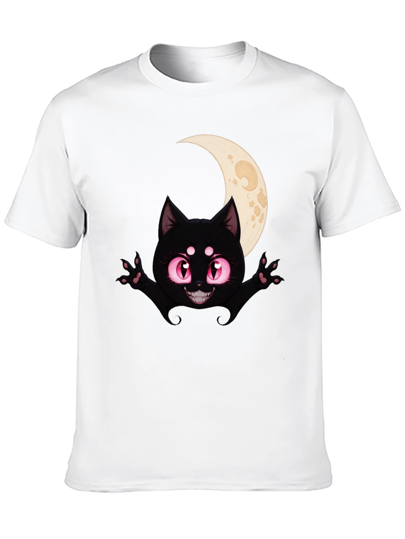Black Black Cat Moon T-Shirt - Halloween Style view 10