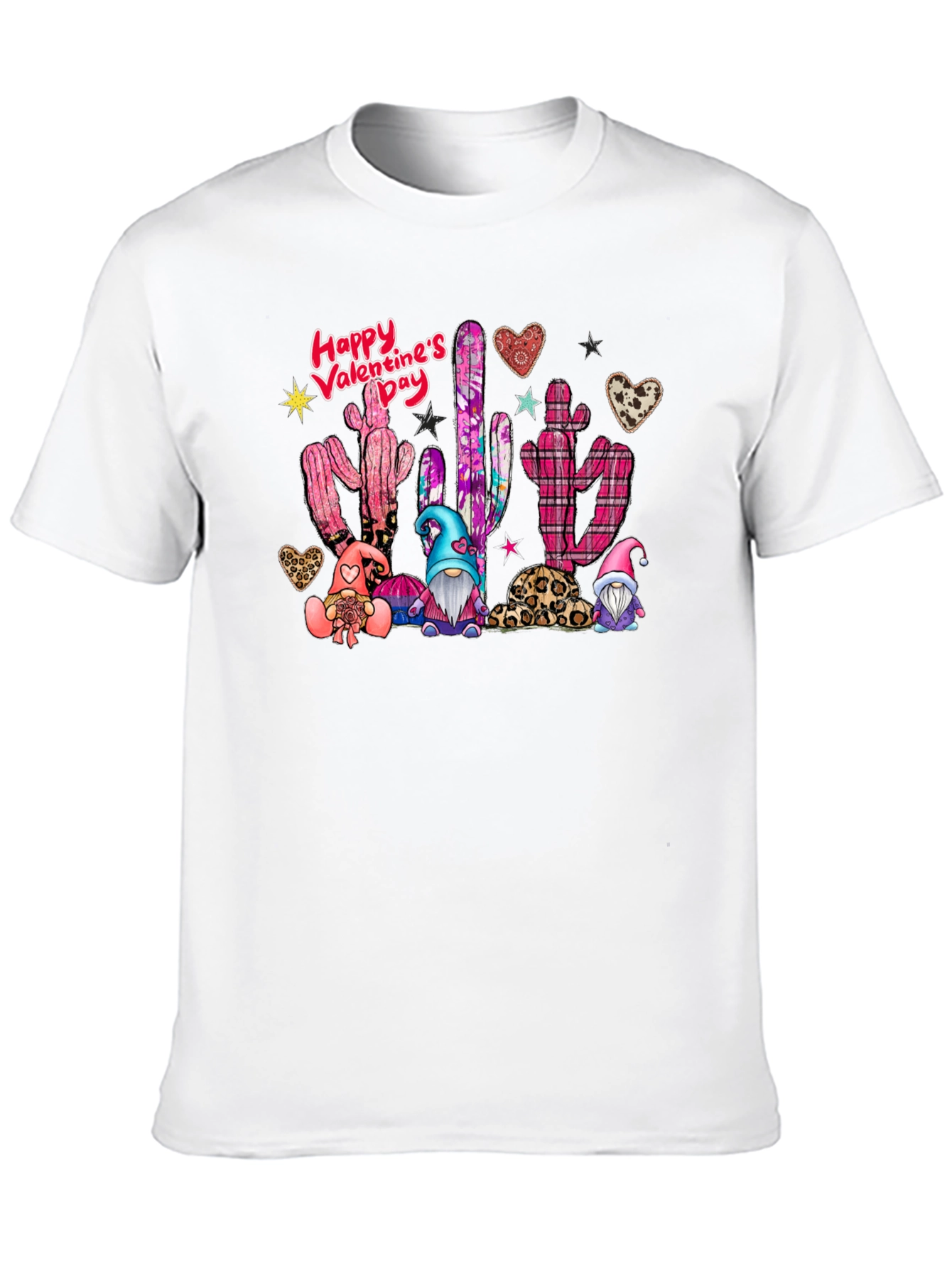 Valentine's Day Cactus Gnomes Black T-Shirt - 10