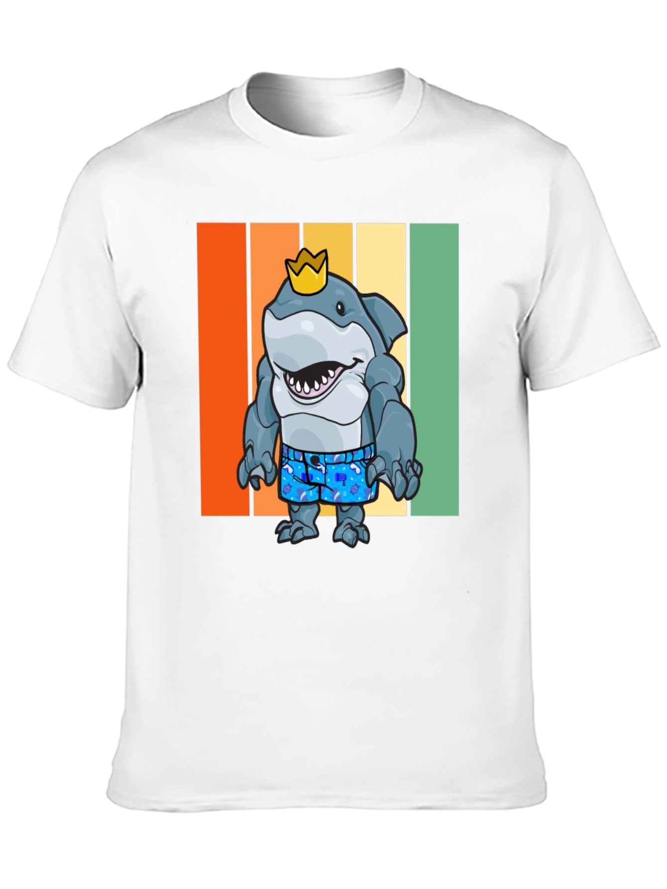 Black Shark King Graphic T-Shirt - Retro Style view 10