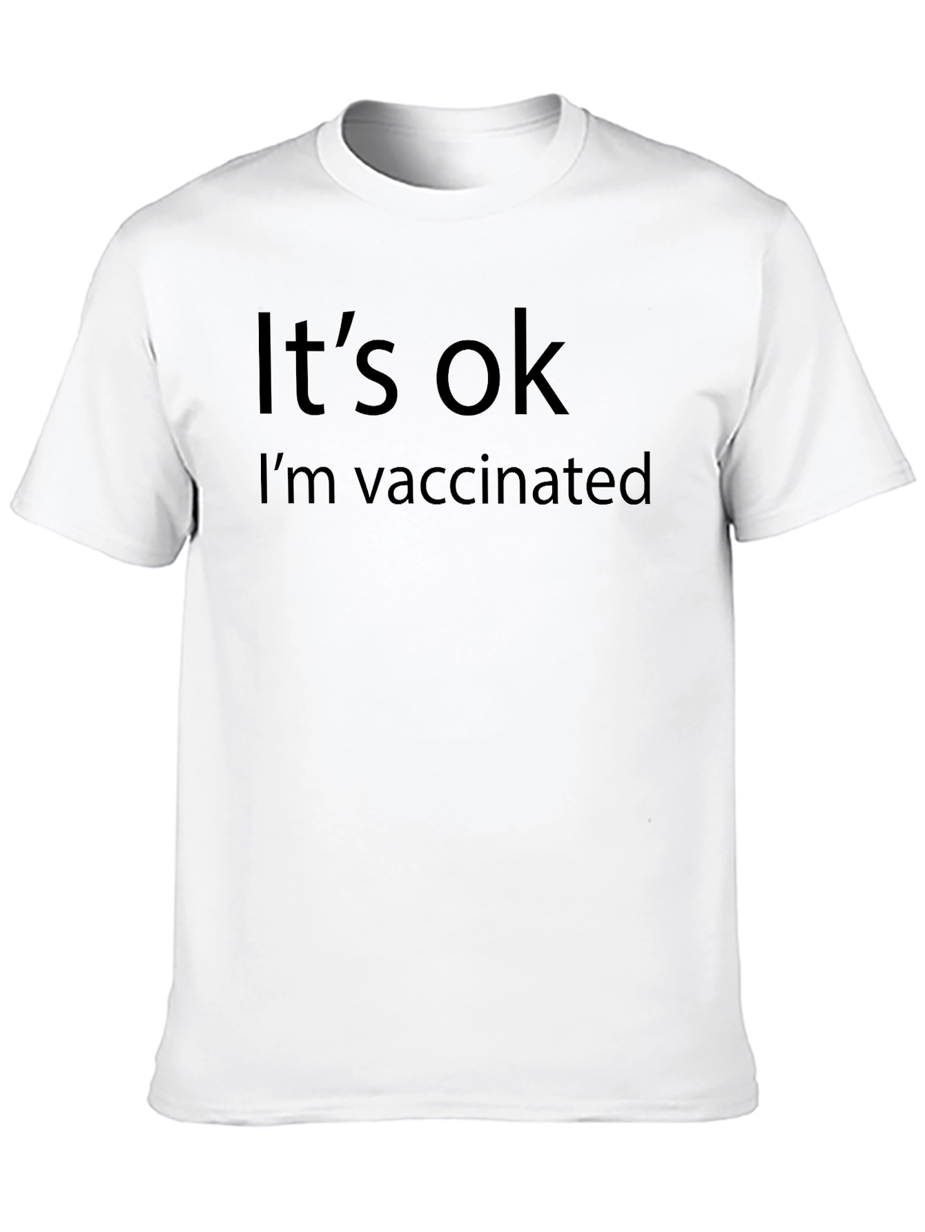 Black It's OK I'm Vaccinated Black T-Shirt view 10