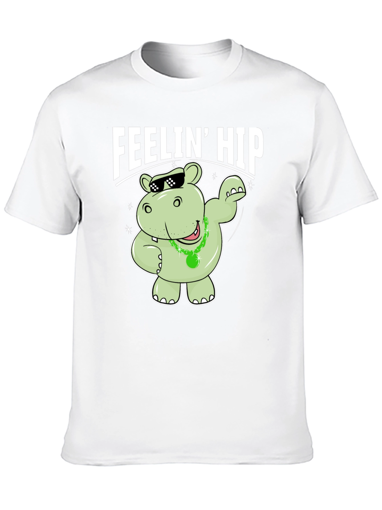 Black Feelin' Hip Hippo T-Shirt - Black view 10