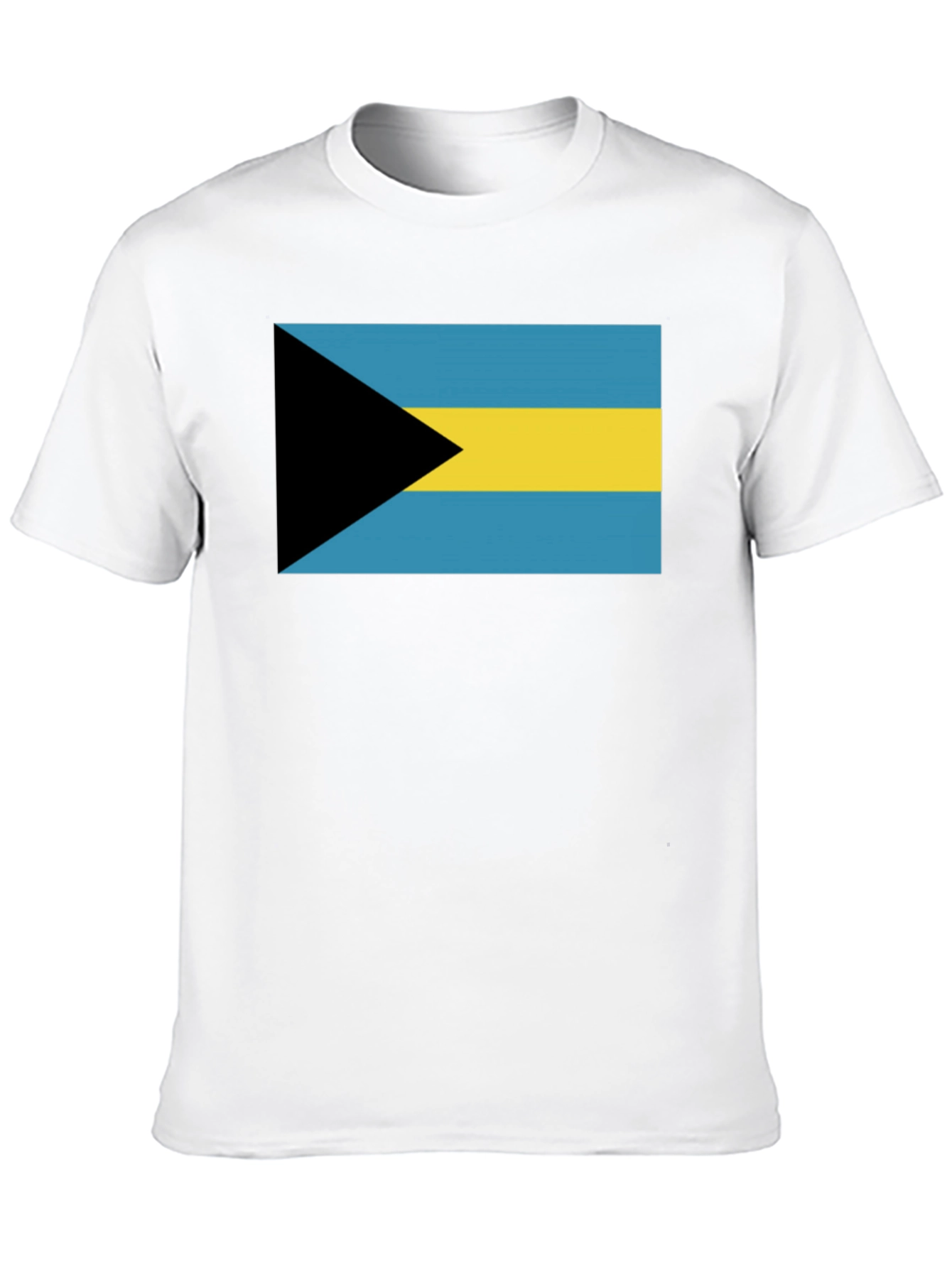 Black Bahamas Flag Graphic Tee - Black Cotton T-Shirt view 10