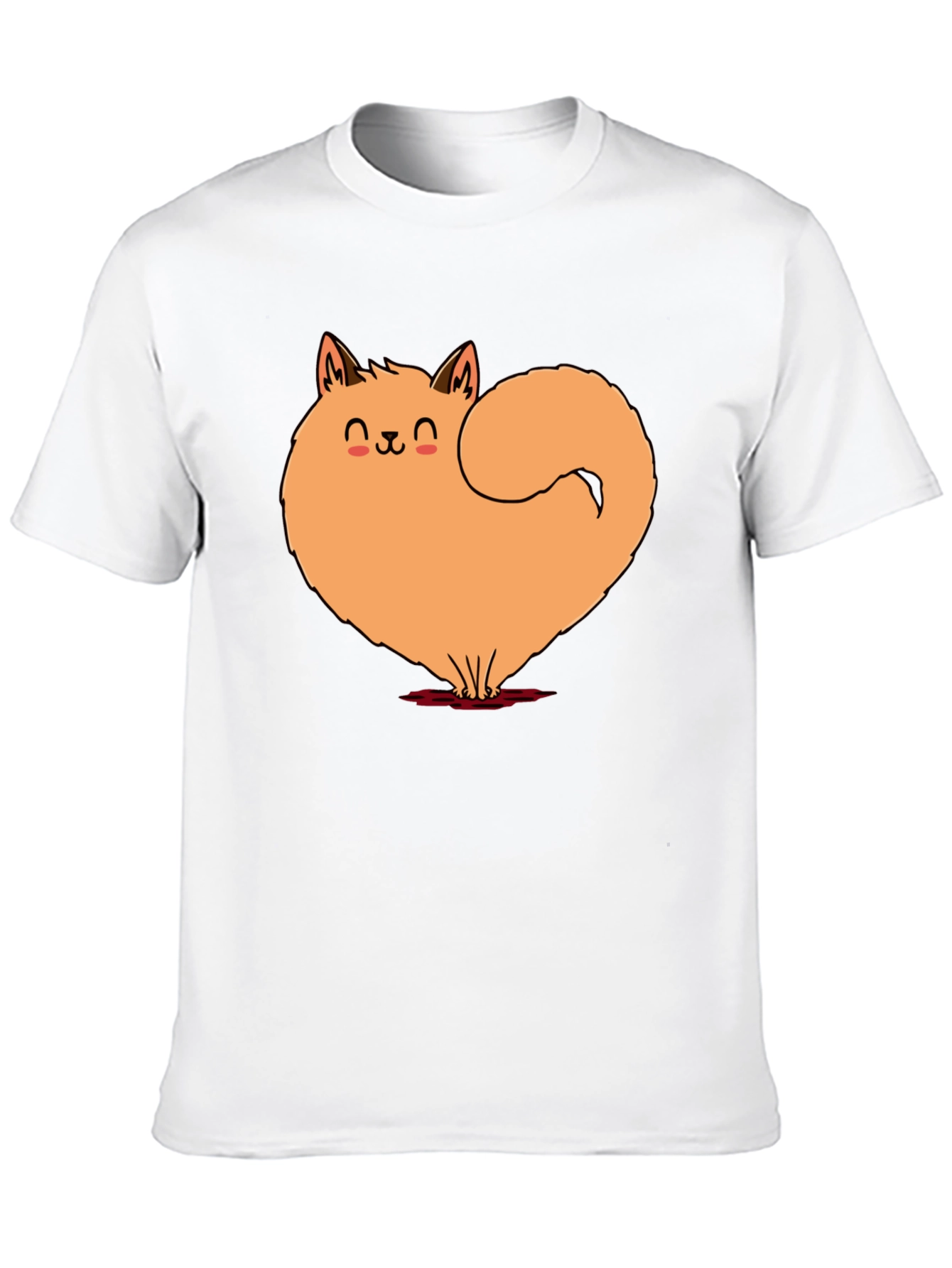 Black Cute Cat Heart Graphic Tee - Soft Black Cotton Shirt view 10