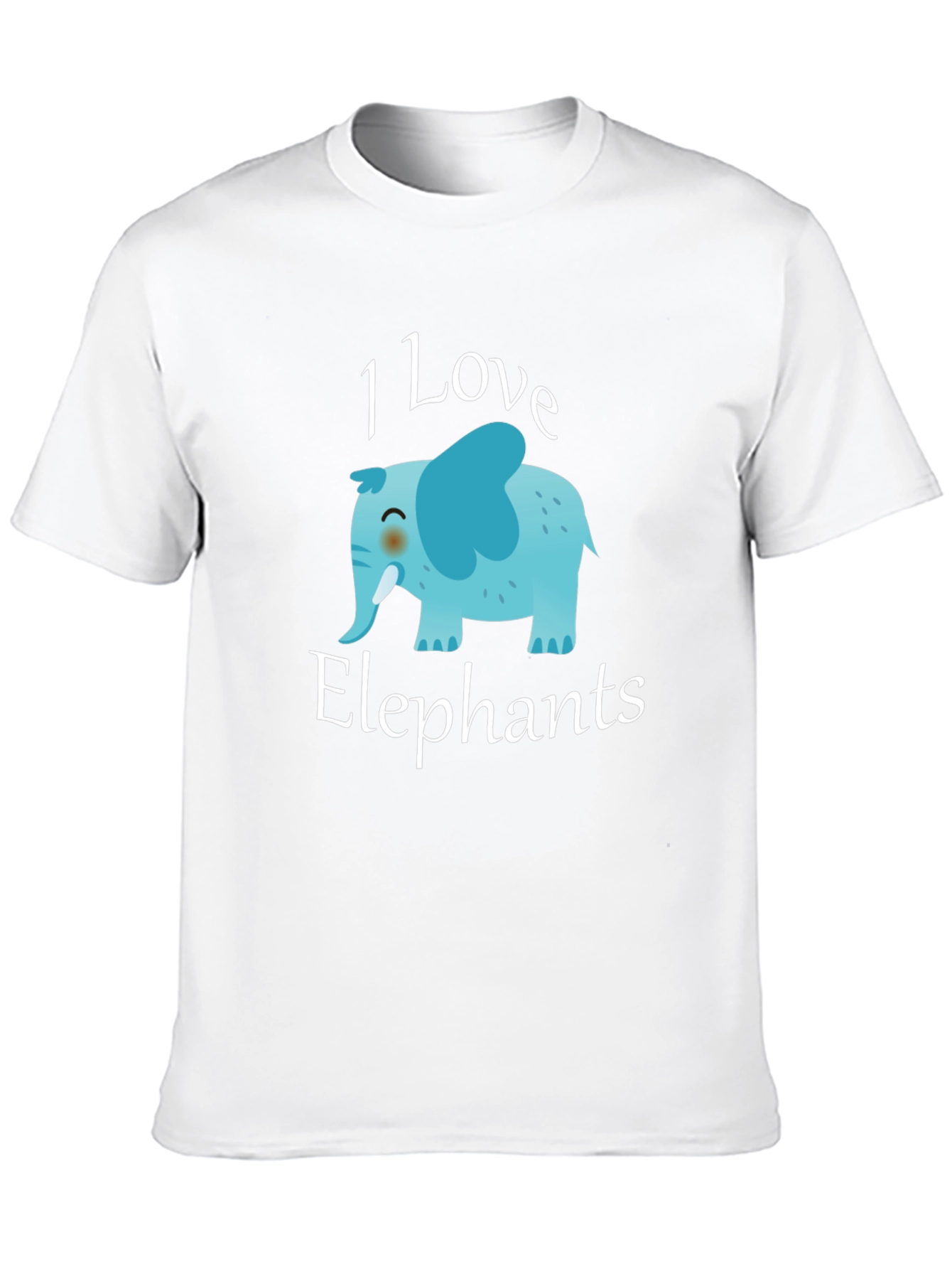 Black I Love Elephants Graphic T-Shirt view 10