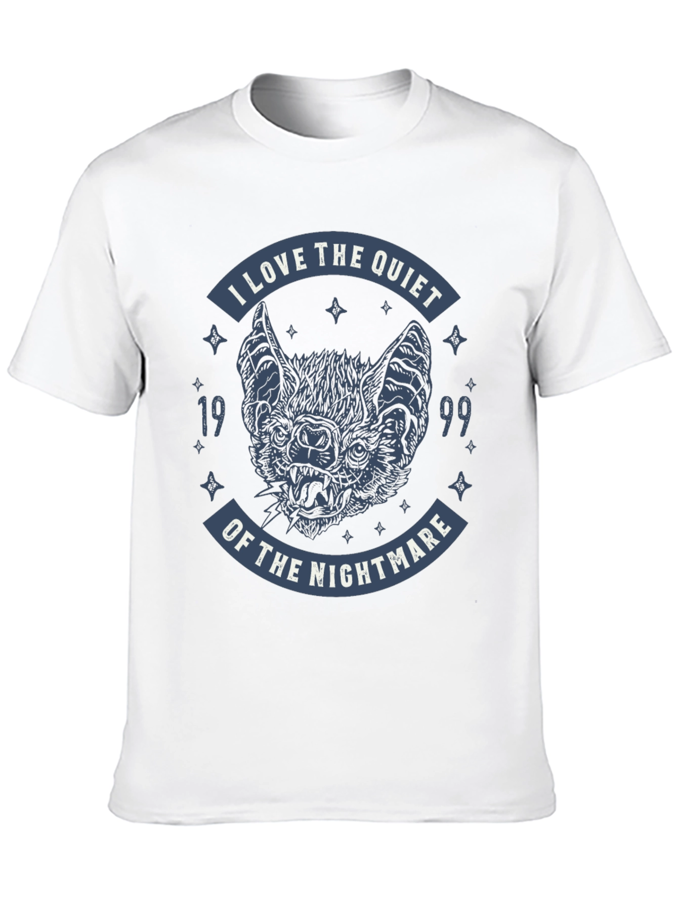 Quiet Nightmare Bat Graphic T-Shirt - Black - 10