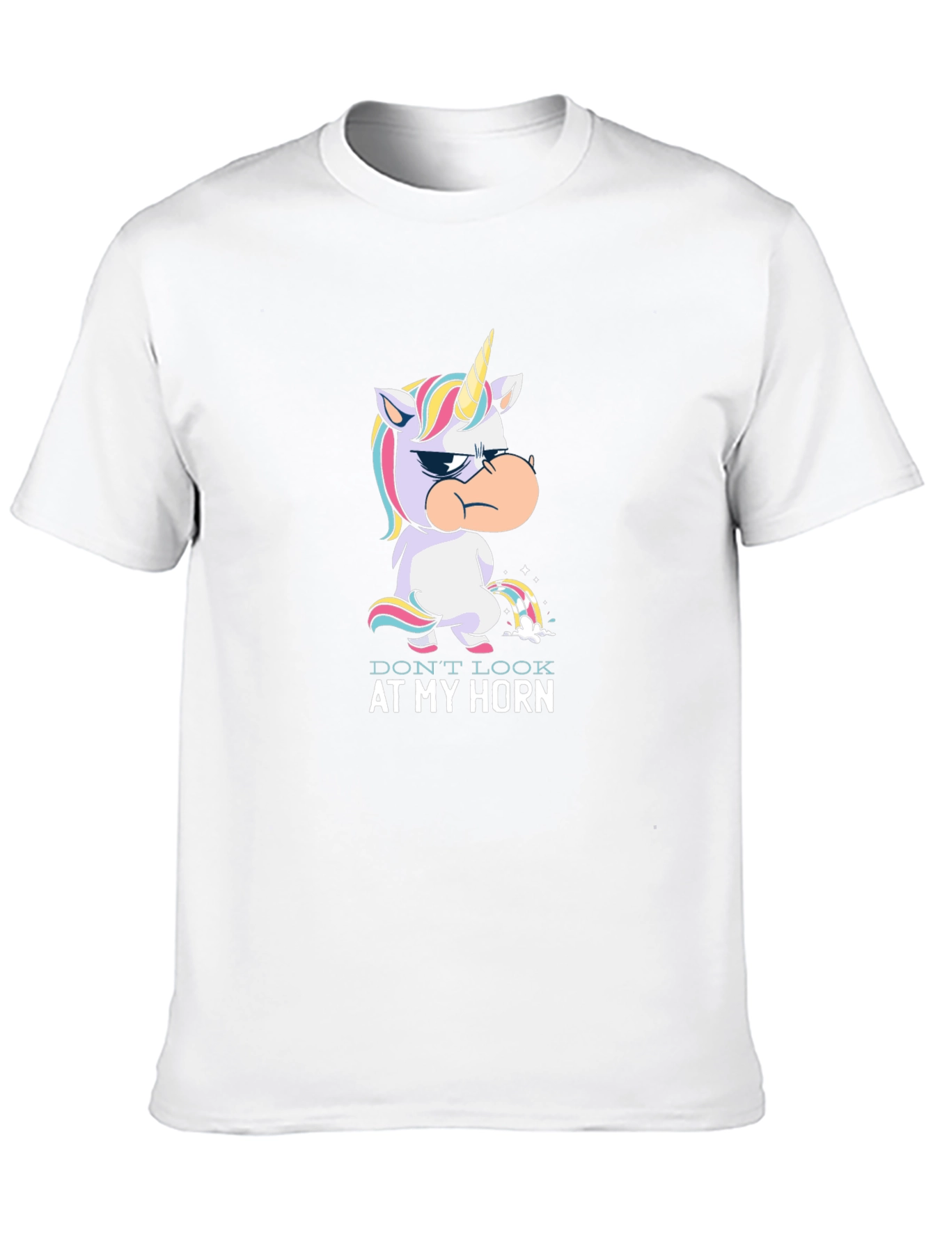 Black Grumpy Unicorn Rainbow Pee T-Shirt view 10