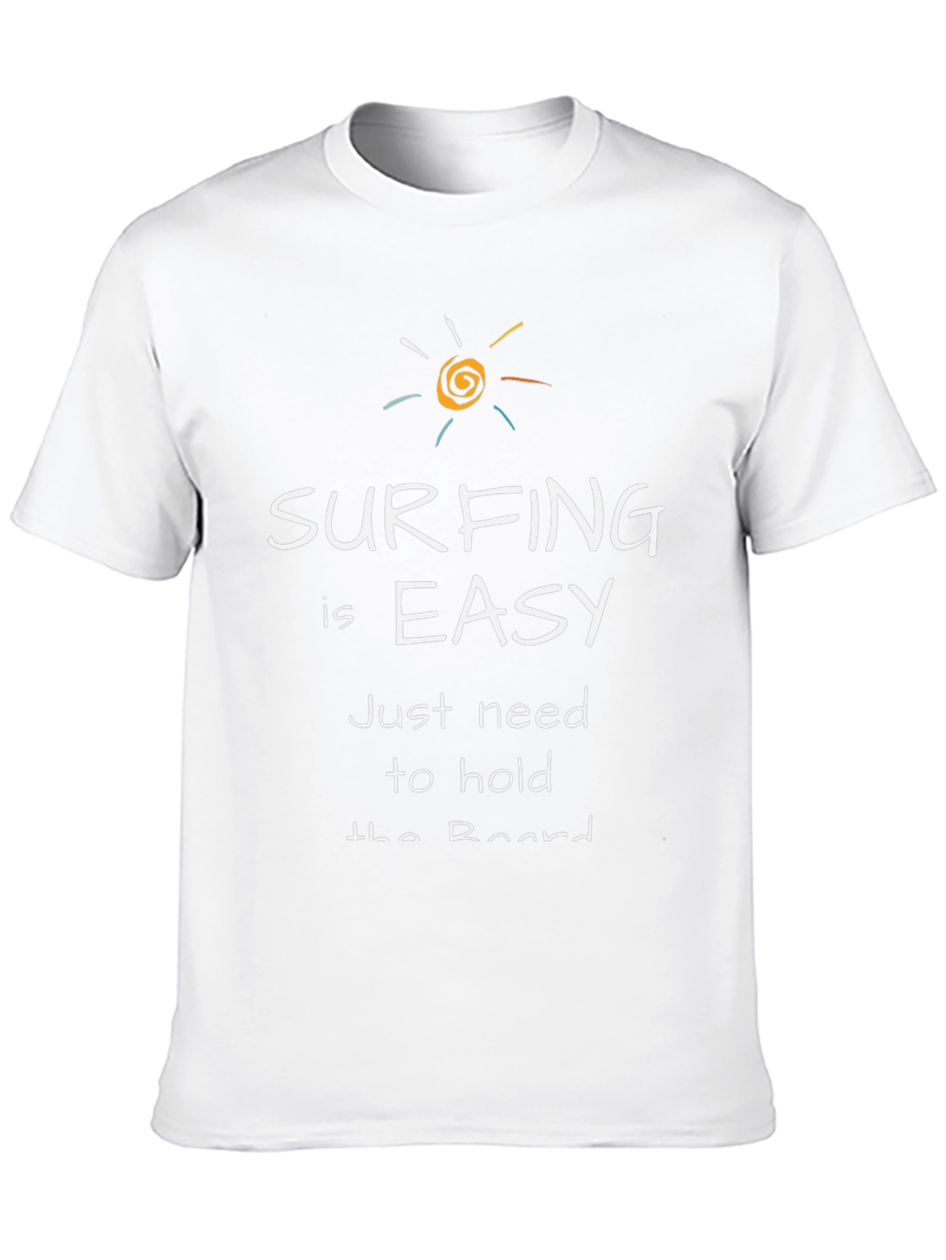 Black Surfing is Easy Graphic T-Shirt - Black Crew Neck view 10