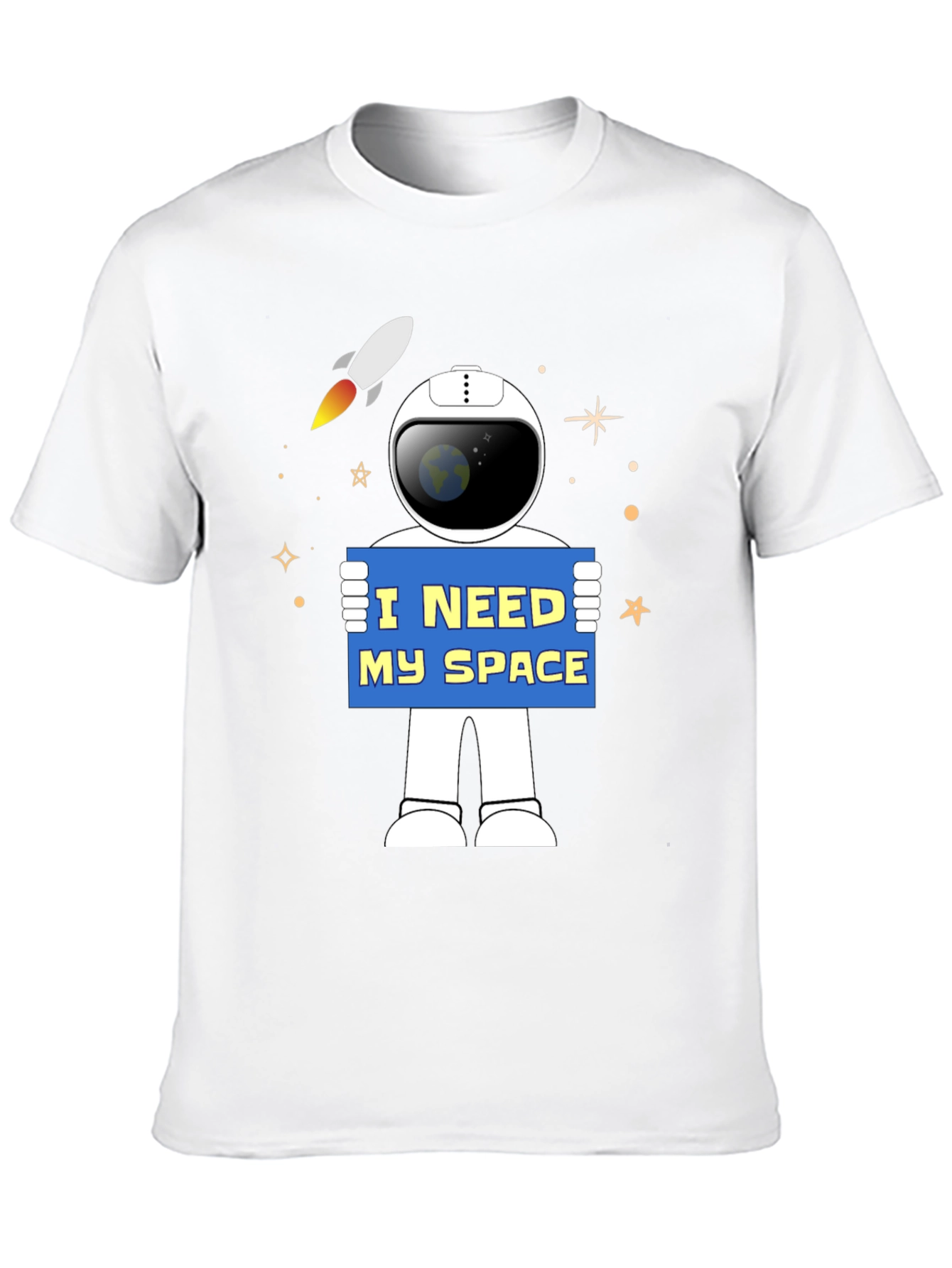 Black I Need My Space Astronaut Graphic T-Shirt view 10