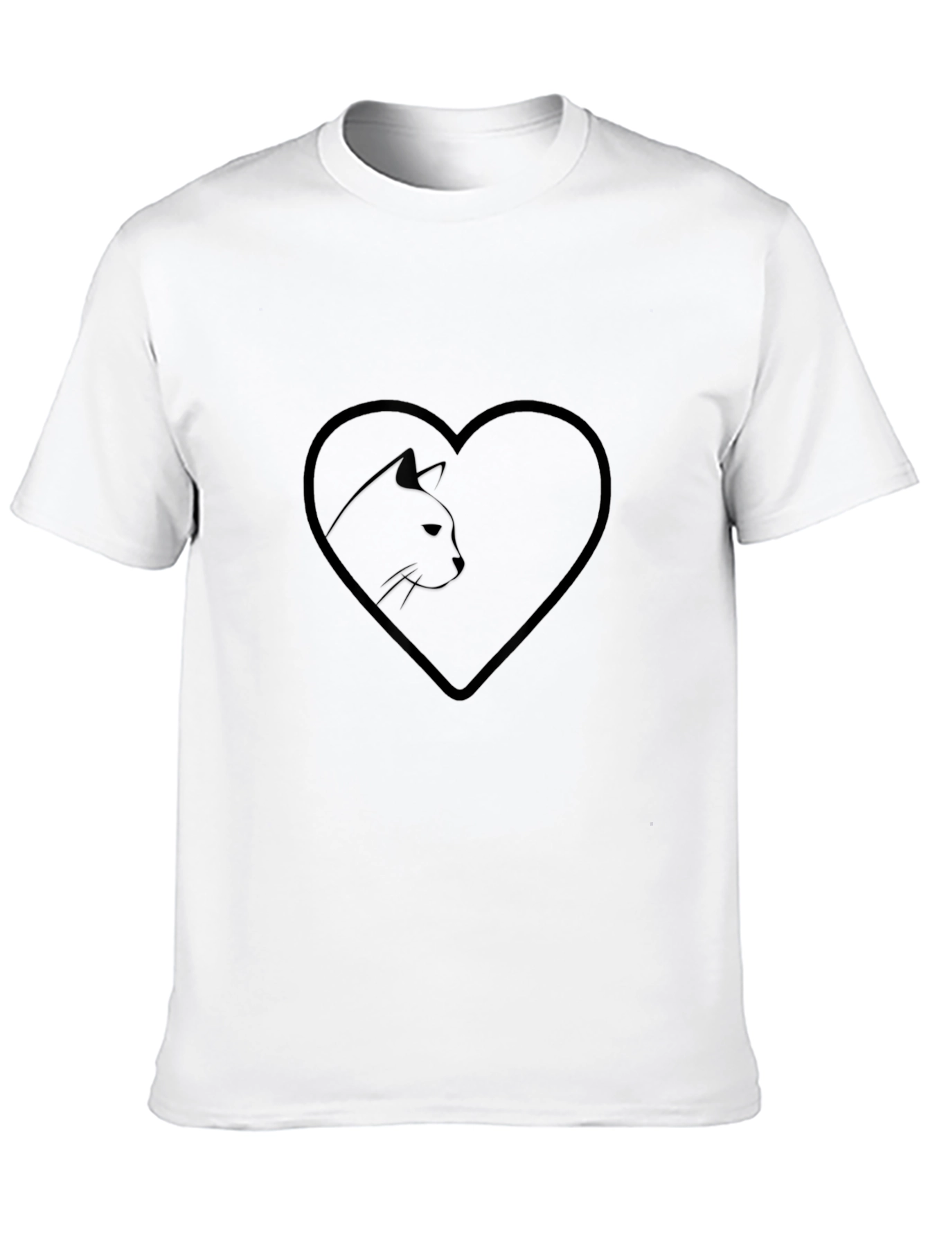 Black Heart Cat Graphic Tee - Stylish Black T-Shirt view 10