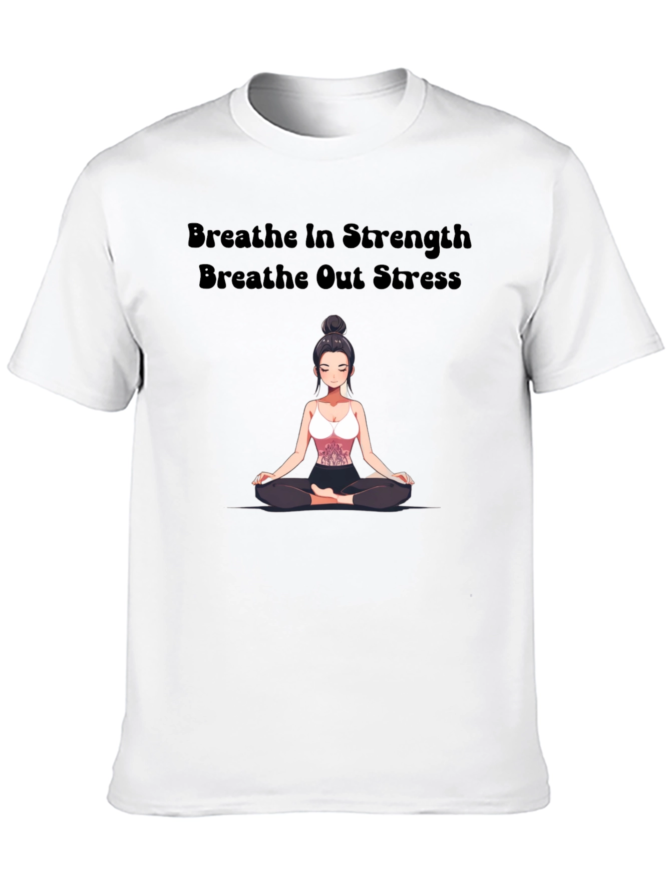 Black Breathe In Strength Graphic T-Shirt view 10